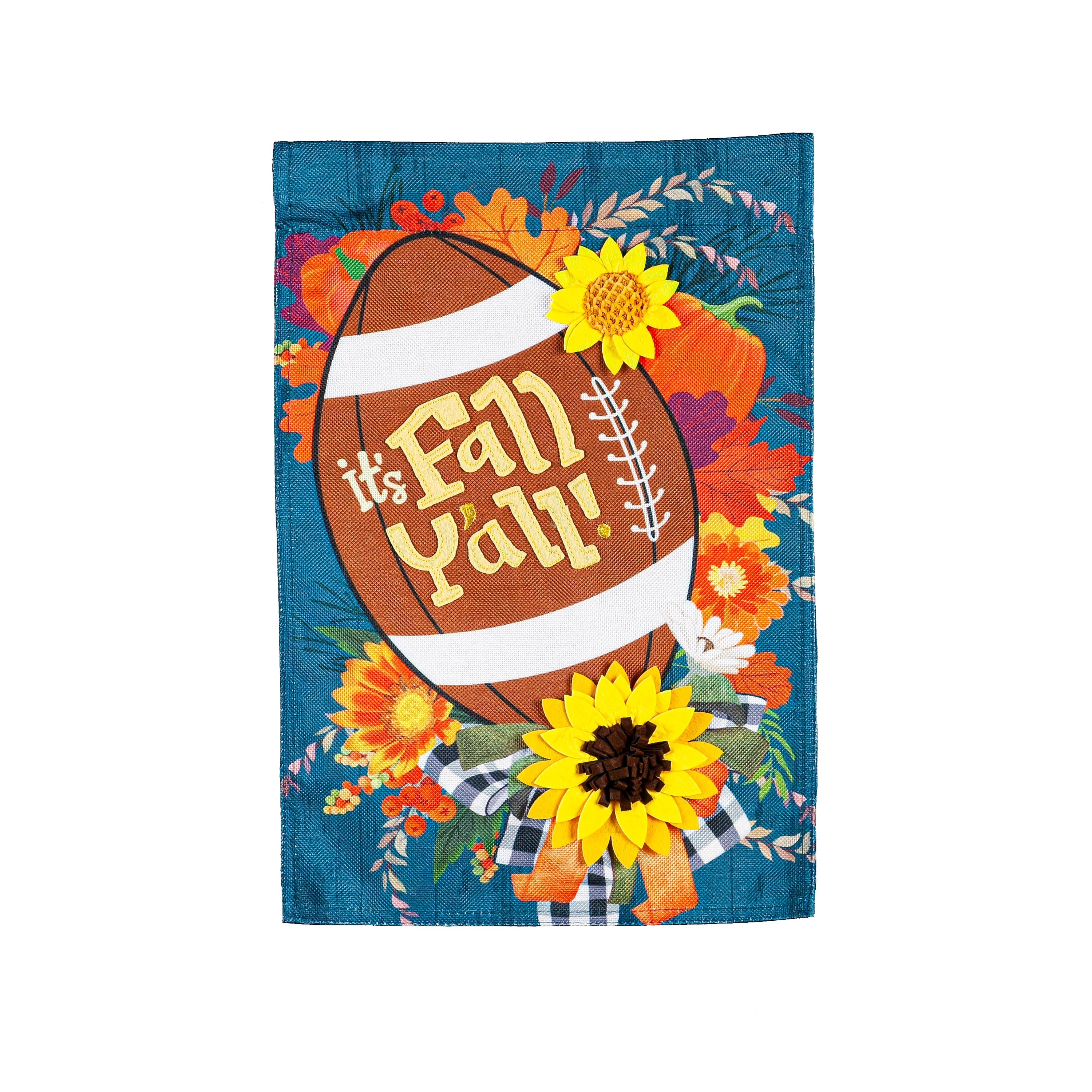 Fall Football Garden Burlap Flag - Sports Collectibles, Sports Memorabilia, Sports Fan Shop, Sports Gifts