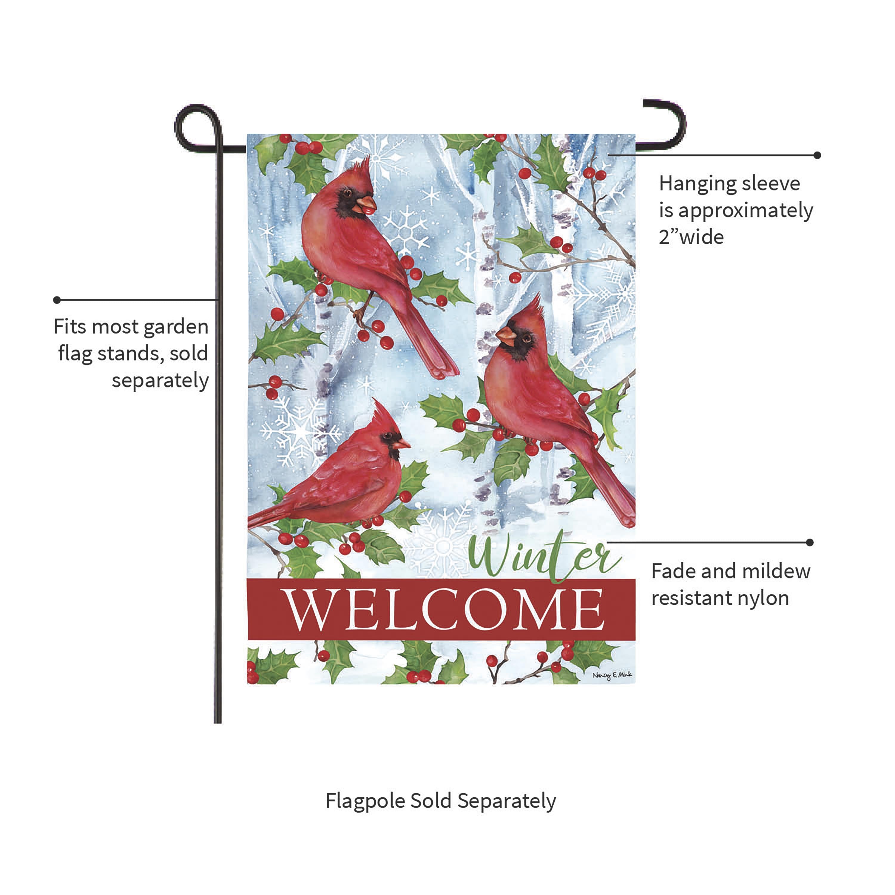 Winter Visit Suede Garden Flag - Sports Collectibles, Sports Memorabilia, Sports Fan Shop, Sports Gifts
