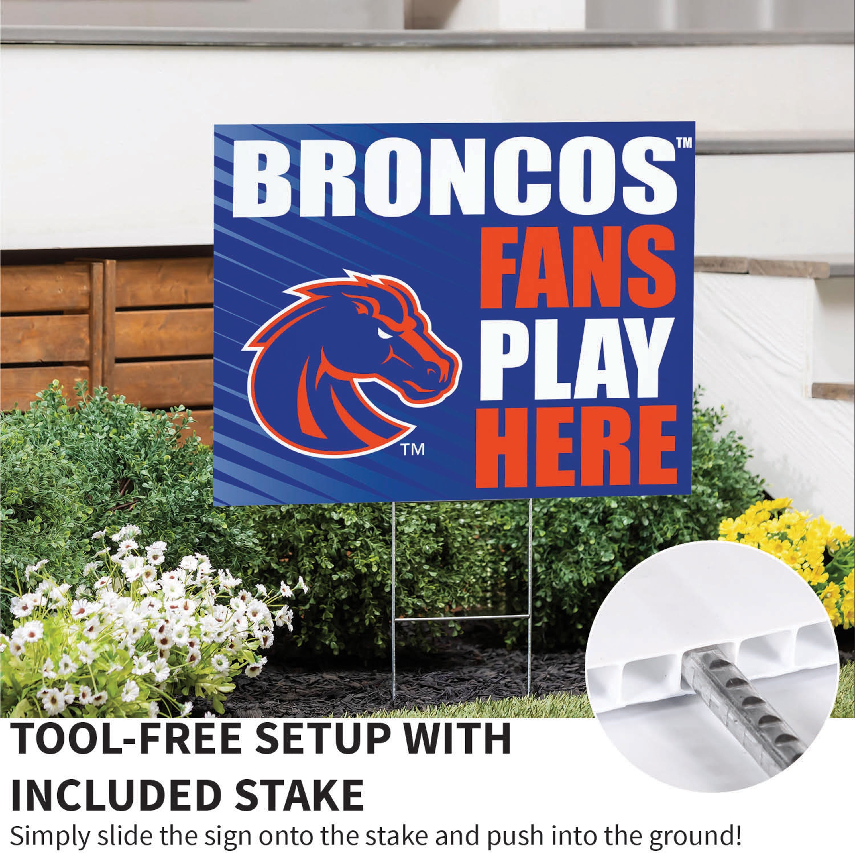 Boise State University Coroplast Yard Sign "Fans Play Here" - Sports Collectibles, Sports Memorabilia, Sports Fan Shop, Sports Gifts