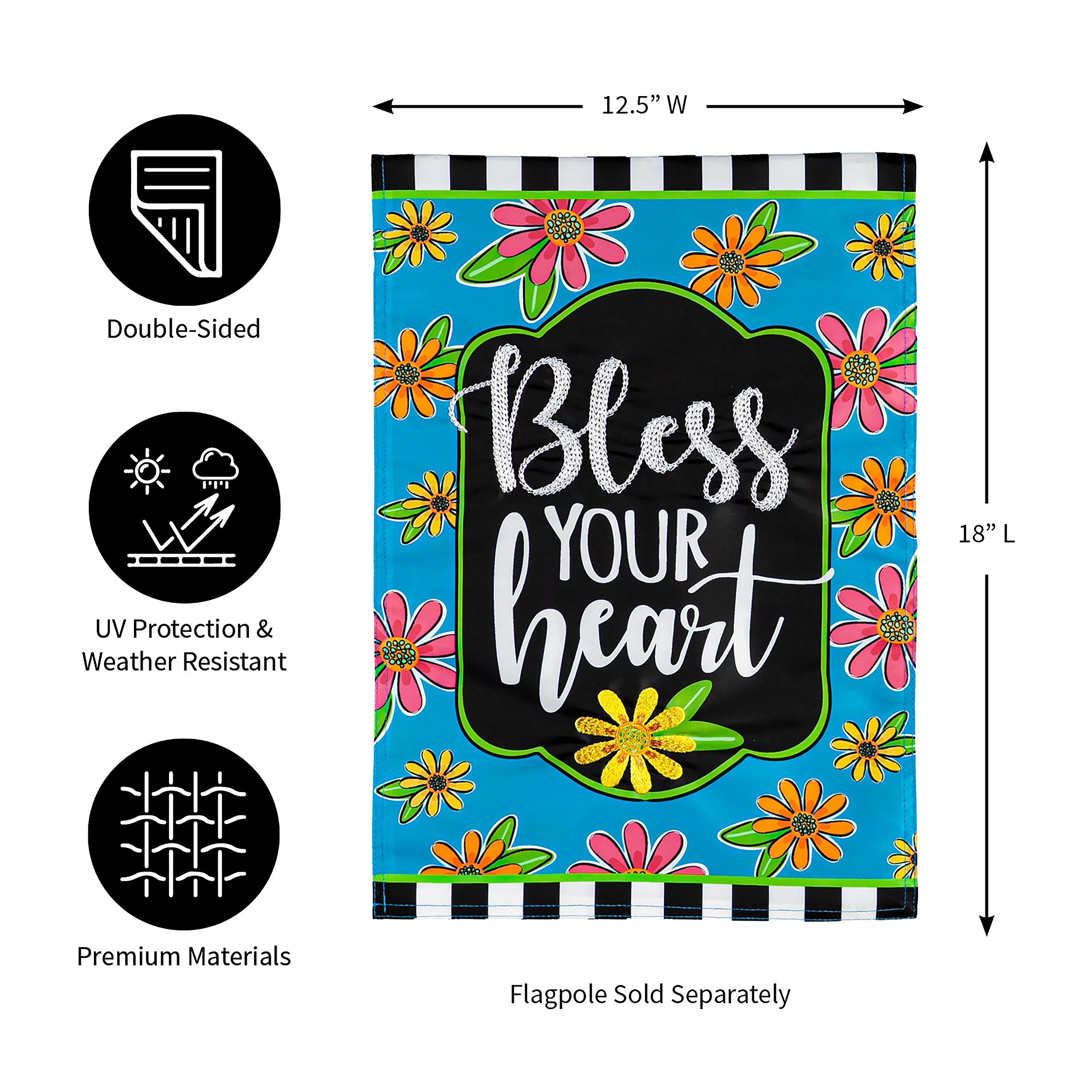 Floral Blessings Garden Applique Flag - Sports Collectibles, Sports Memorabilia, Sports Fan Shop, Sports Gifts
