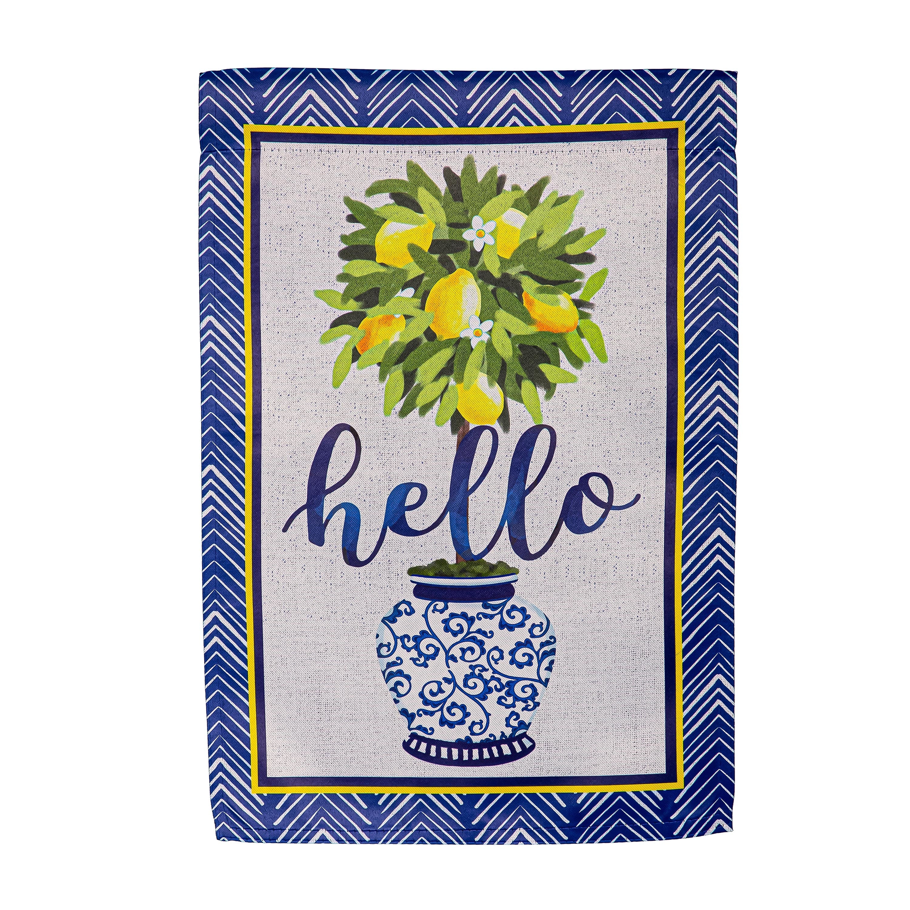 Hello Lemon Tree Burlap Garden Flag - Sports Collectibles, Sports Memorabilia, Sports Fan Shop, Sports Gifts