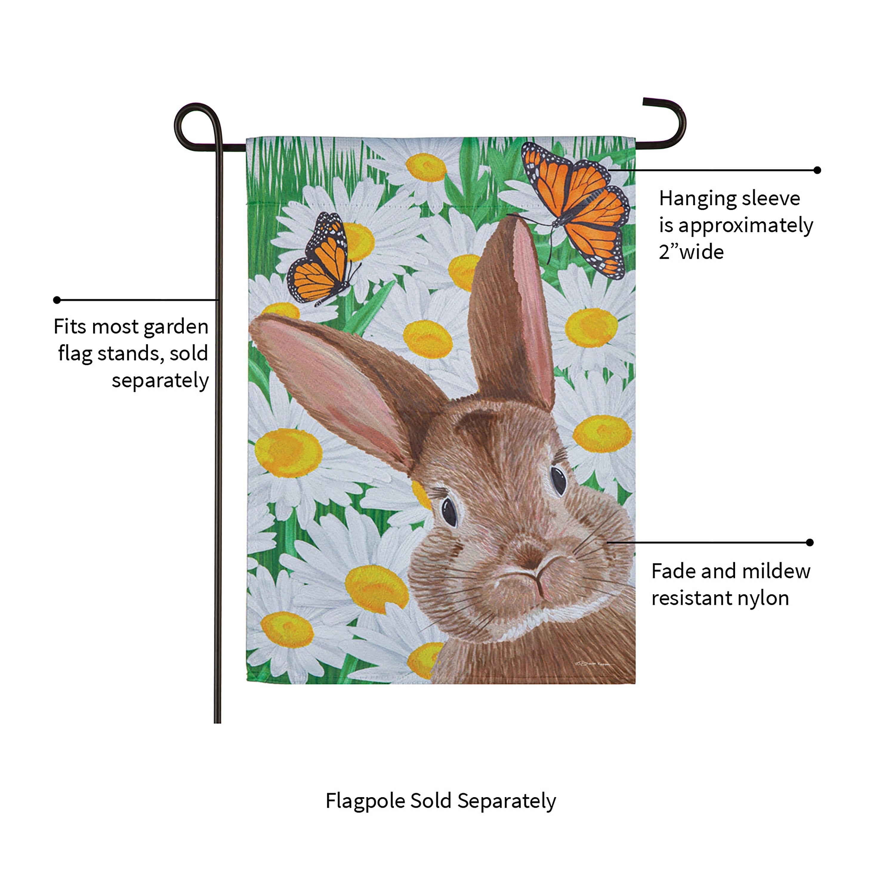 Hello Bunny Suede Garden Flag - Sports Collectibles, Sports Memorabilia, Sports Fan Shop, Sports Gifts