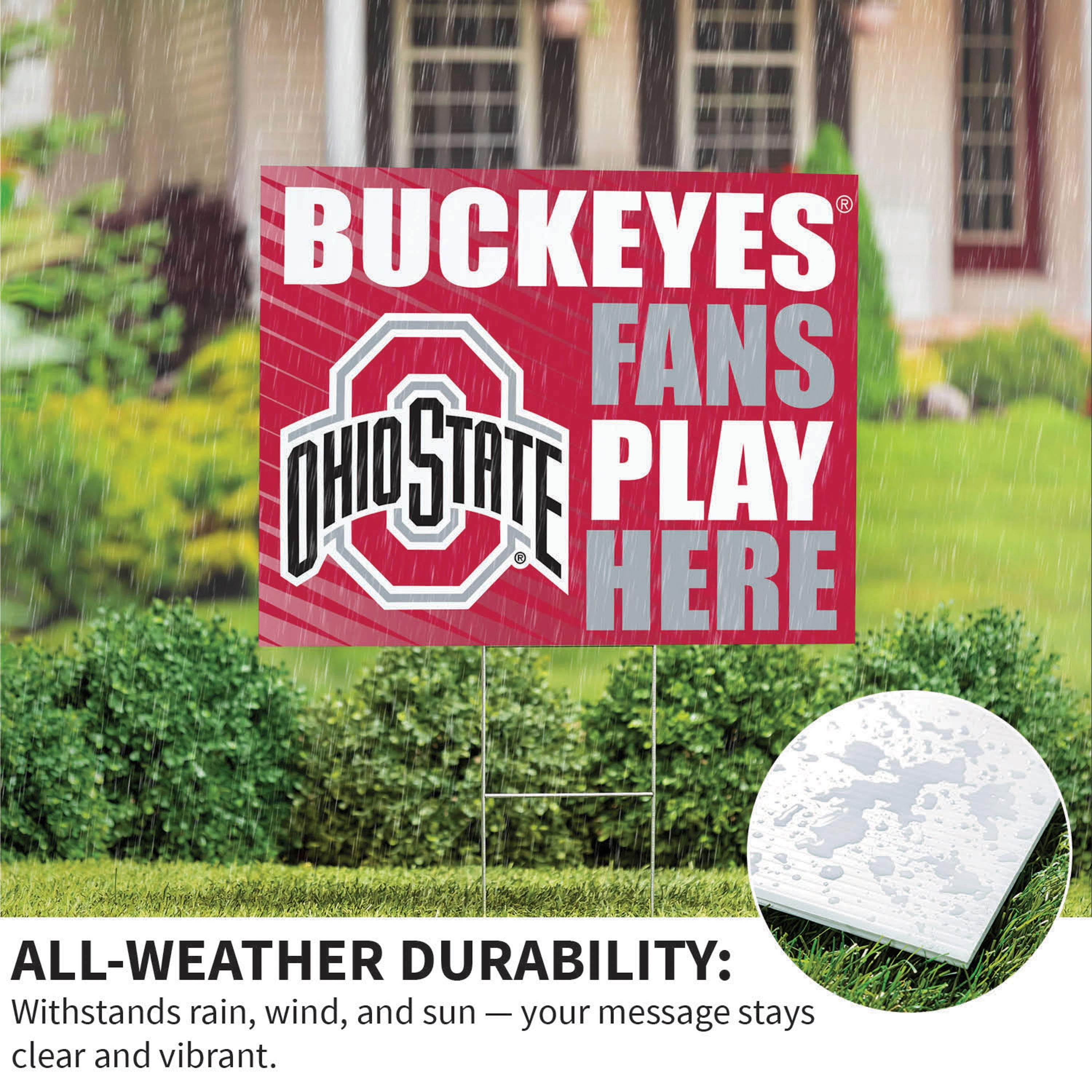 Ohio State University Coroplast Yard Sign "Fans Play Here" - Sports Collectibles, Sports Memorabilia, Sports Fan Shop, Sports Gifts