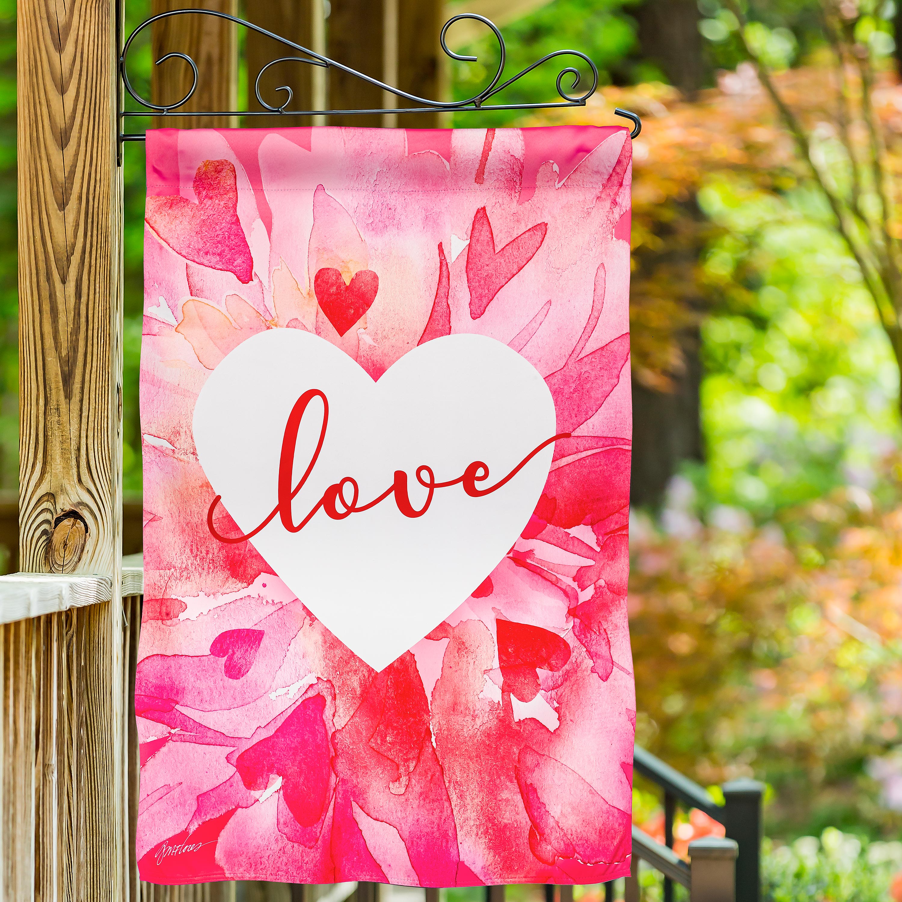 Petal Heart Valentines Day Suede House Flag - Sports Collectibles, Sports Memorabilia, Sports Fan Shop, Sports Gifts