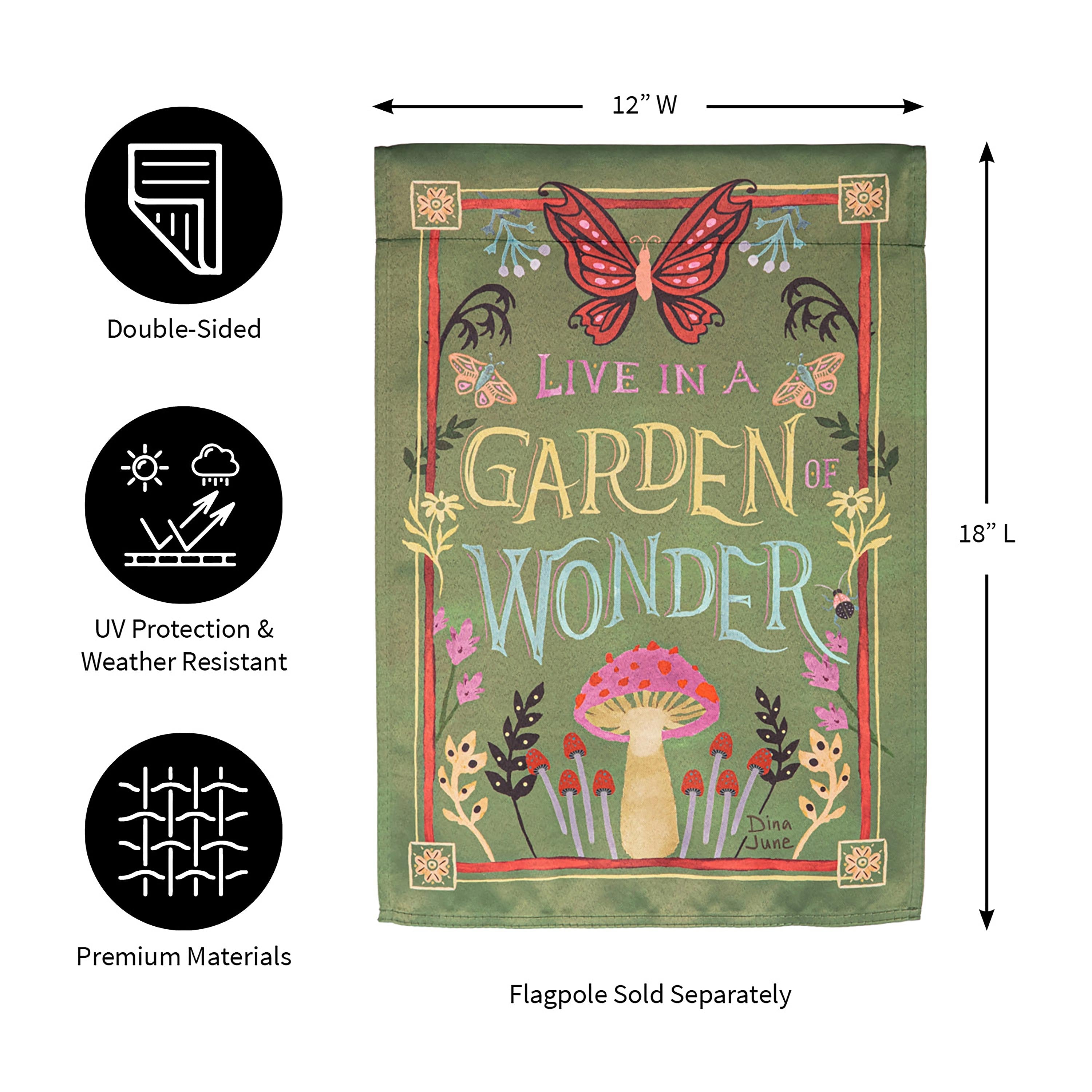 Garden of Wonder Suede Garden Flag - Sports Collectibles, Sports Memorabilia, Sports Fan Shop, Sports Gifts