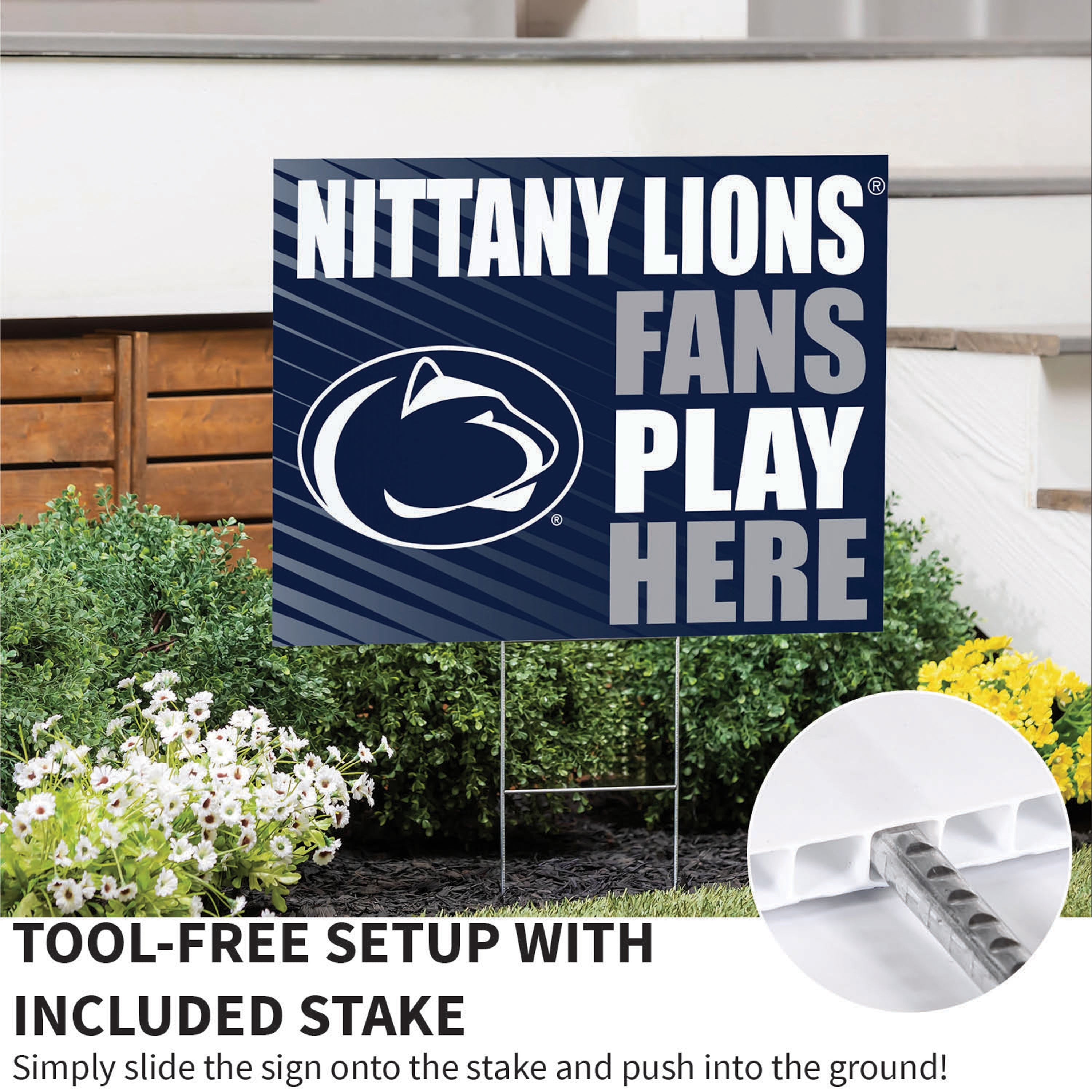 Penn State Coroplast Yard Sign "Fans Play Here" - Sports Collectibles, Sports Memorabilia, Sports Fan Shop, Sports Gifts