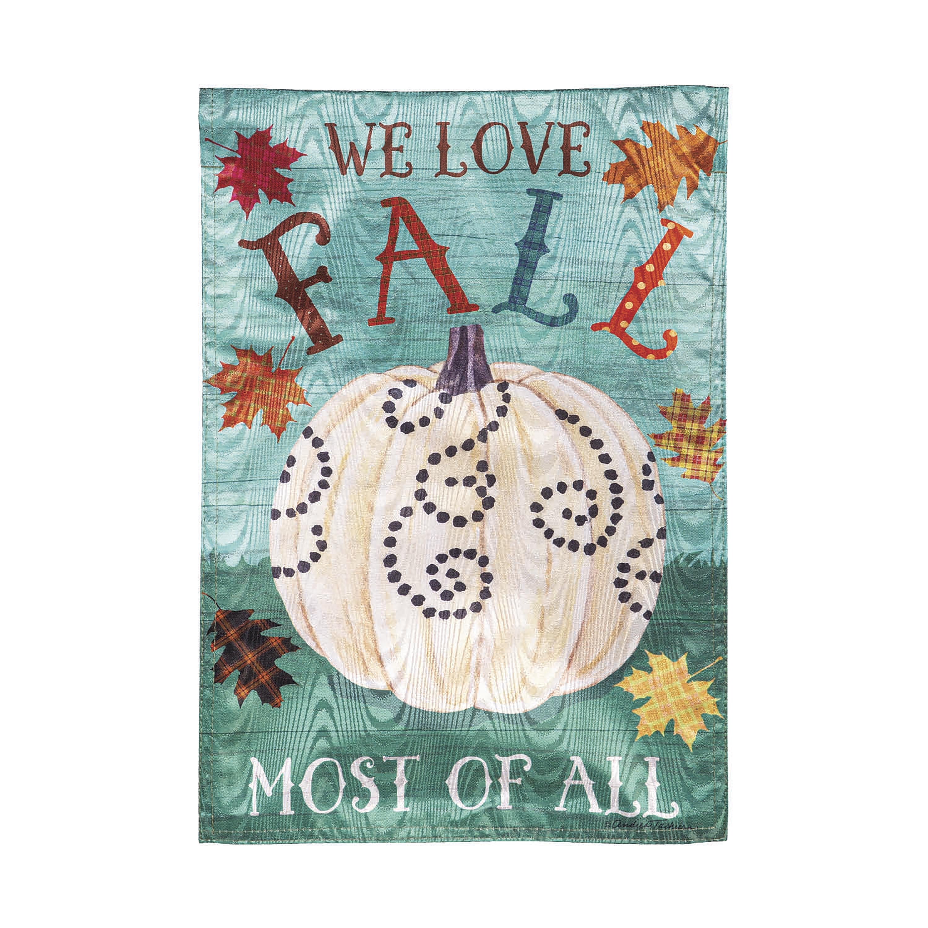 We Love Fall Most of All Moire Garden Flag - Sports Collectibles, Sports Memorabilia, Sports Fan Shop, Sports Gifts