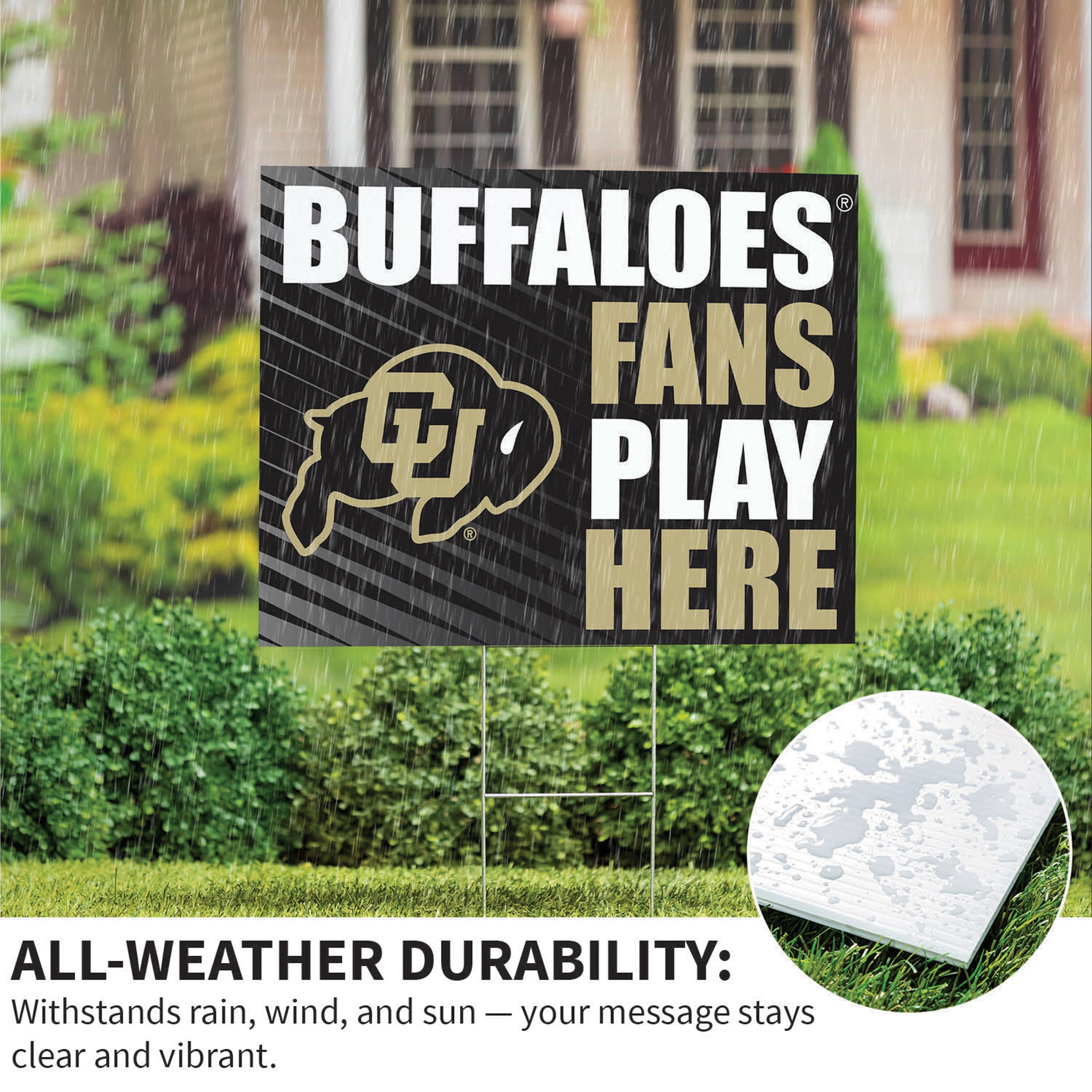 University of Colorado Coroplast Yard Sign "Fans Play Here" - Sports Collectibles, Sports Memorabilia, Sports Fan Shop, Sports Gifts