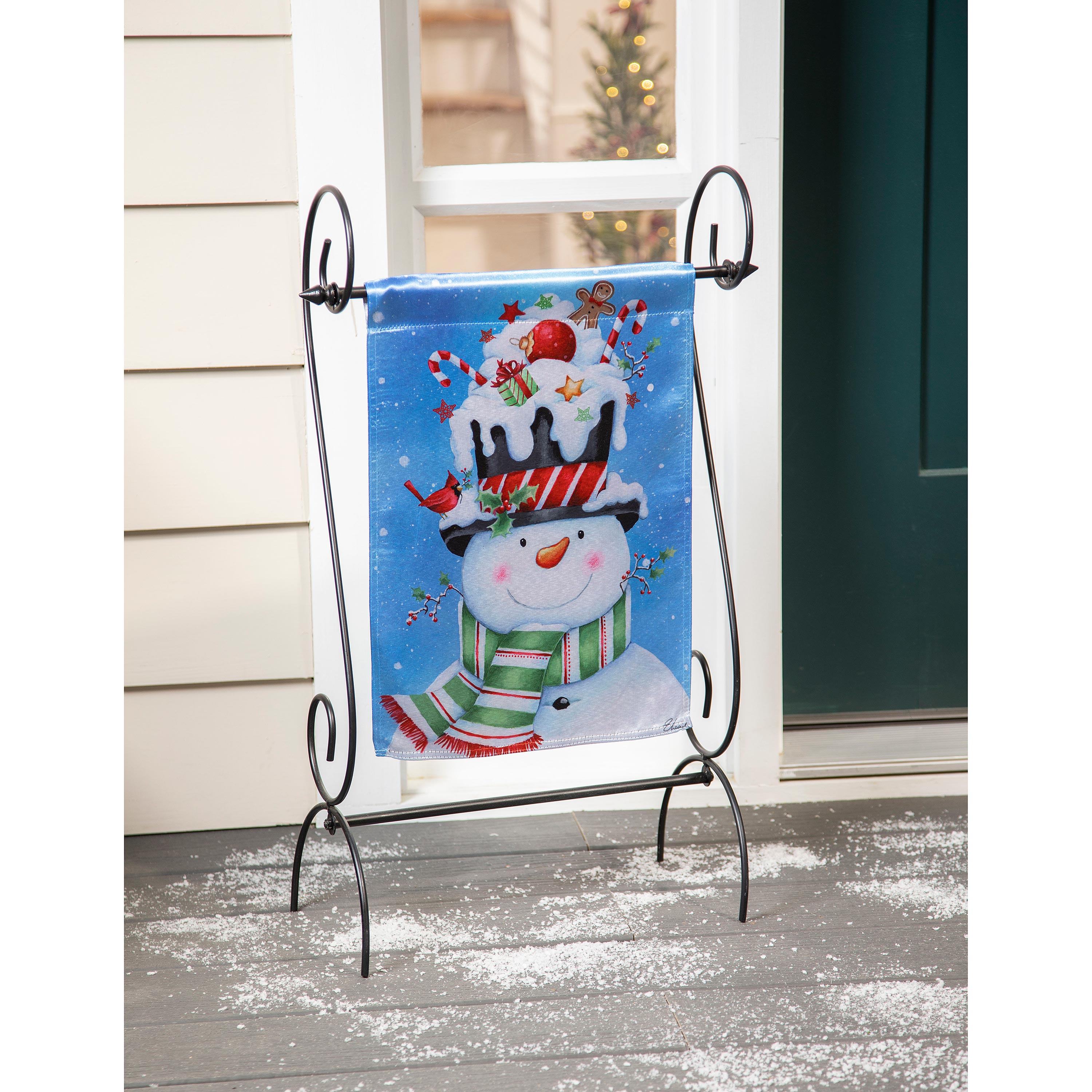 Christmas Snowman Lustre Garden Flag - Sports Collectibles, Sports Memorabilia, Sports Fan Shop, Sports Gifts