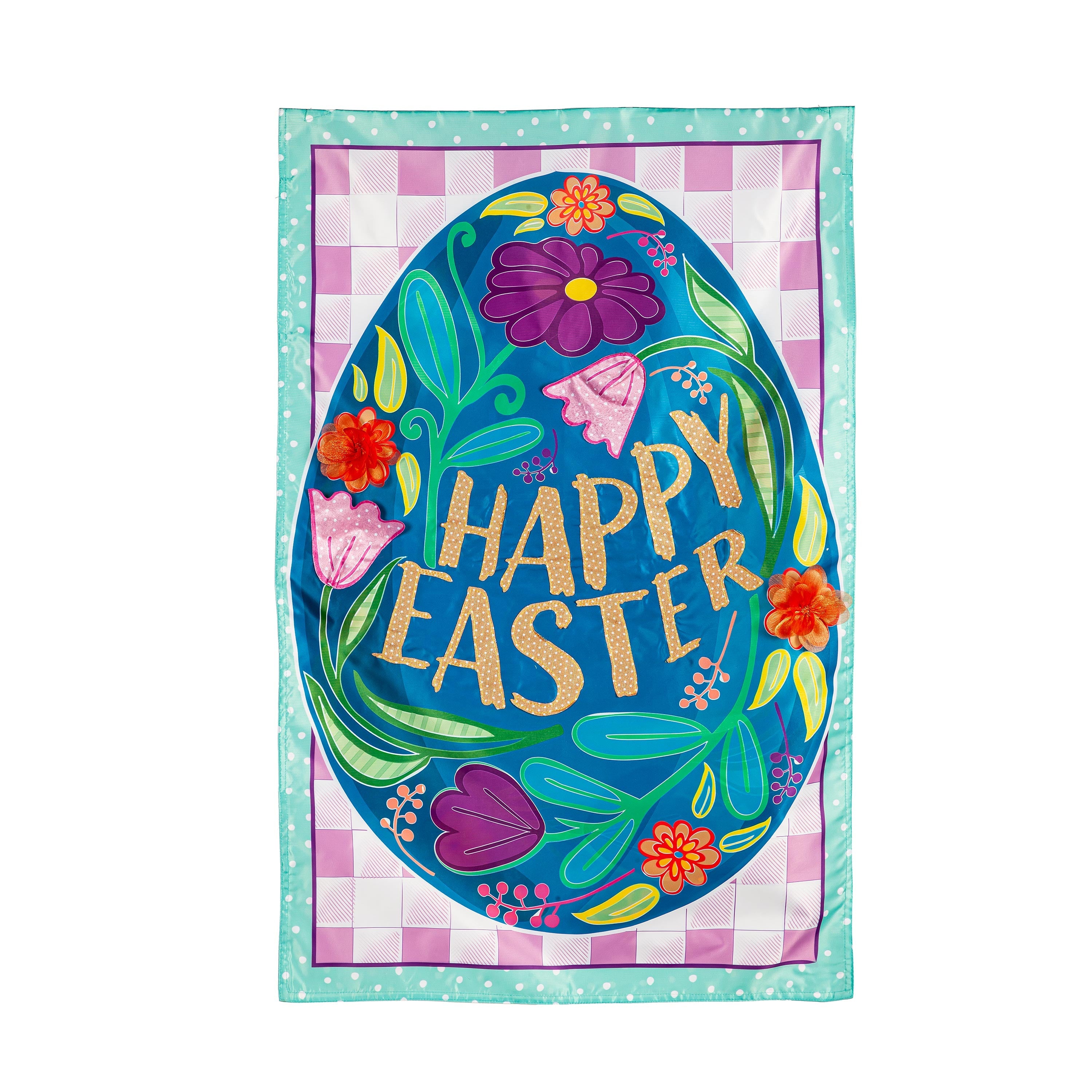 Happy Easter Egg Applique House Flag - Sports Collectibles, Sports Memorabilia, Sports Fan Shop, Sports Gifts