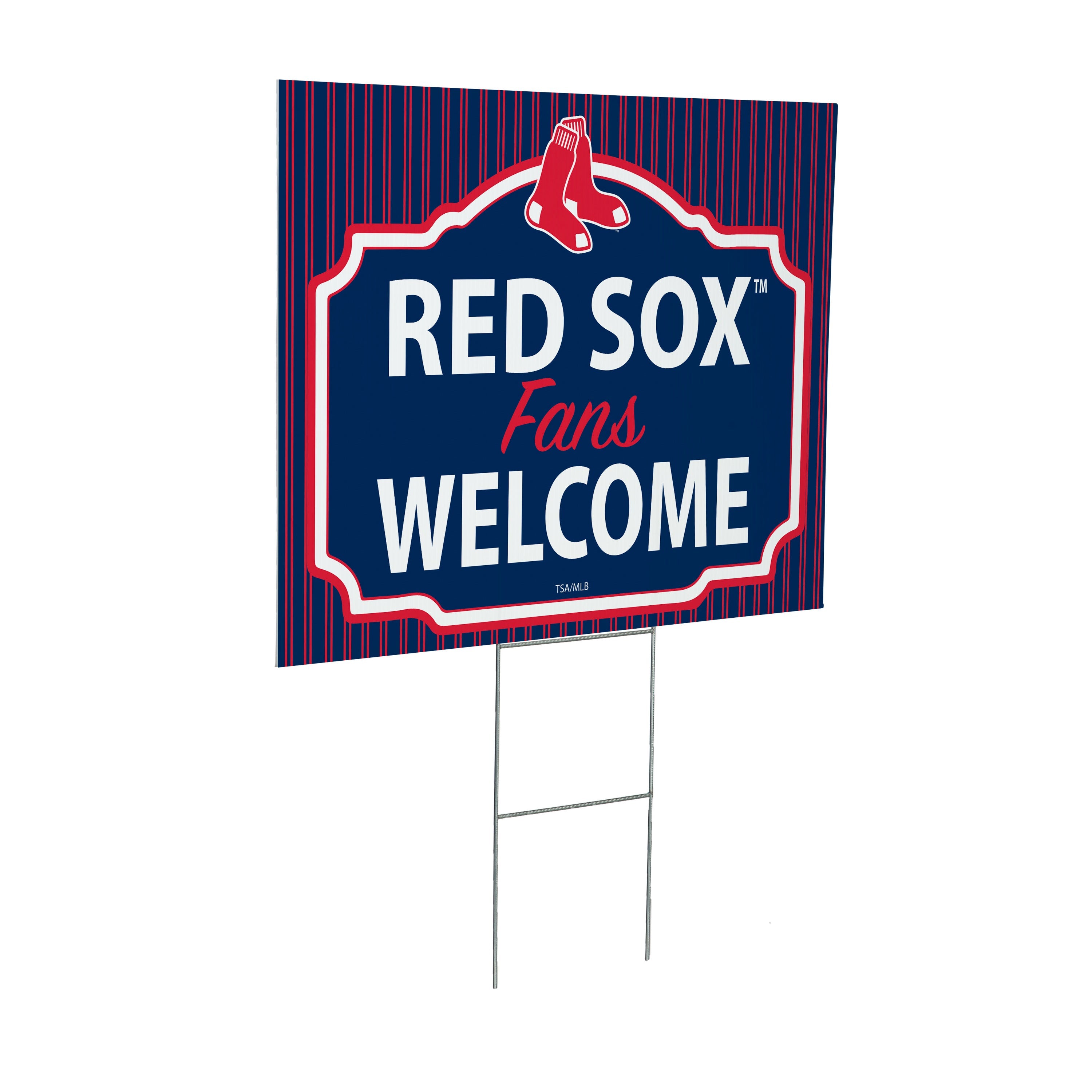 Boston Red Sox Coroplast Yard Sign, "Fans Welcome"