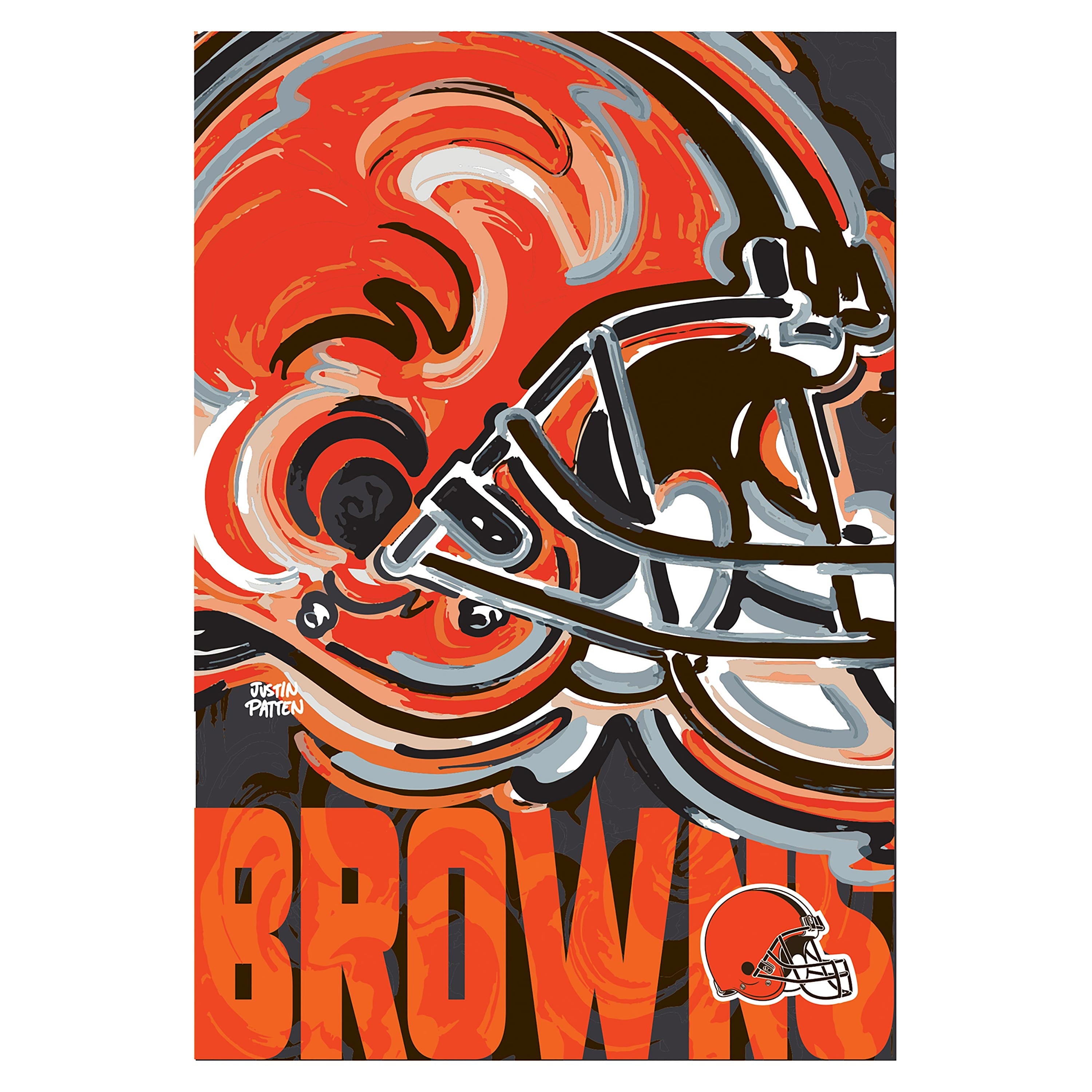 Cleveland Browns Justin Patten Logo Suede Garden Flag - Sports Collectibles, Sports Memorabilia, Sports Fan Shop, Sports Gifts