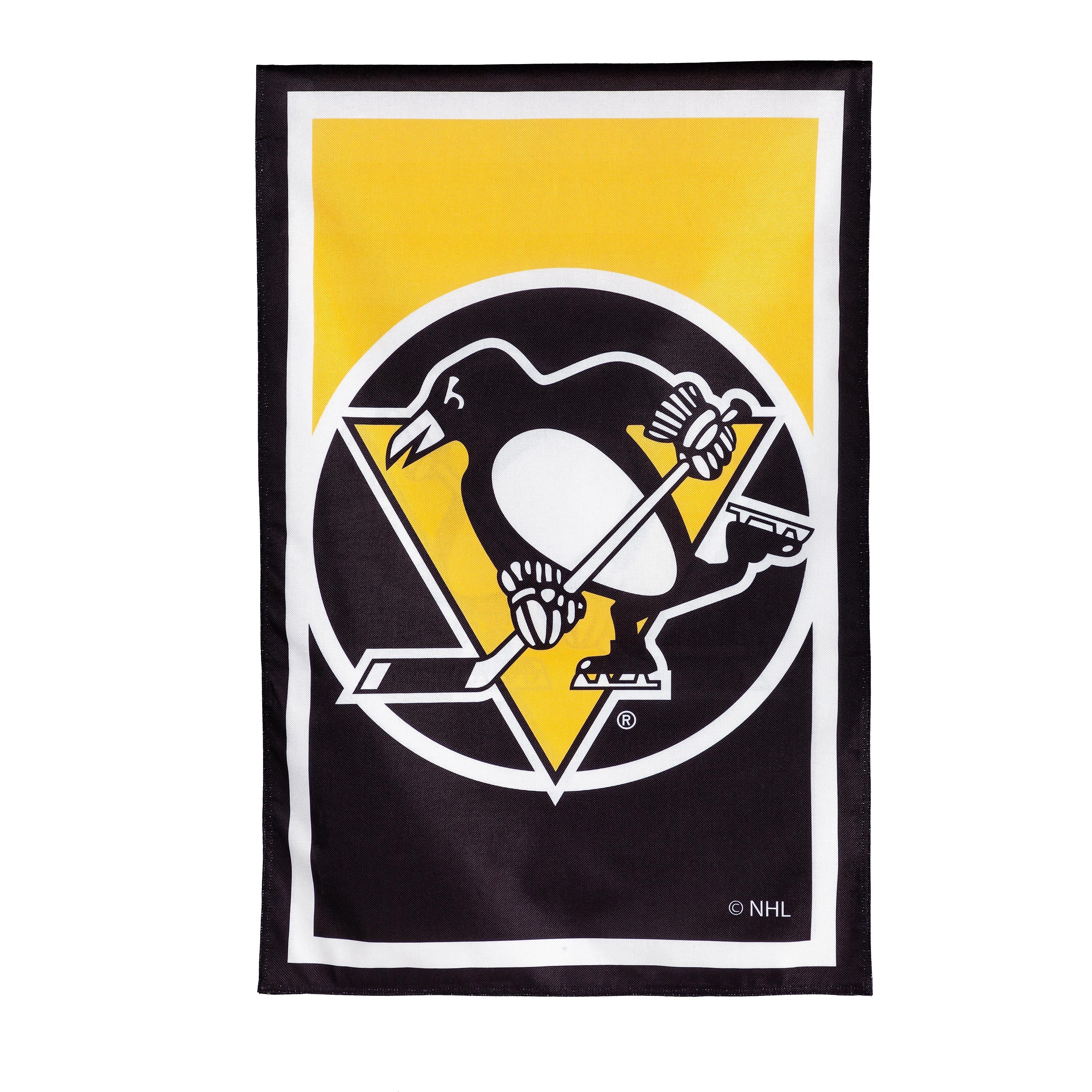 NHL Hockey Burlap House Flag, Pittsburgh Penguins - Sports Collectibles, Sports Memorabilia, Sports Fan Shop, Sports Gifts