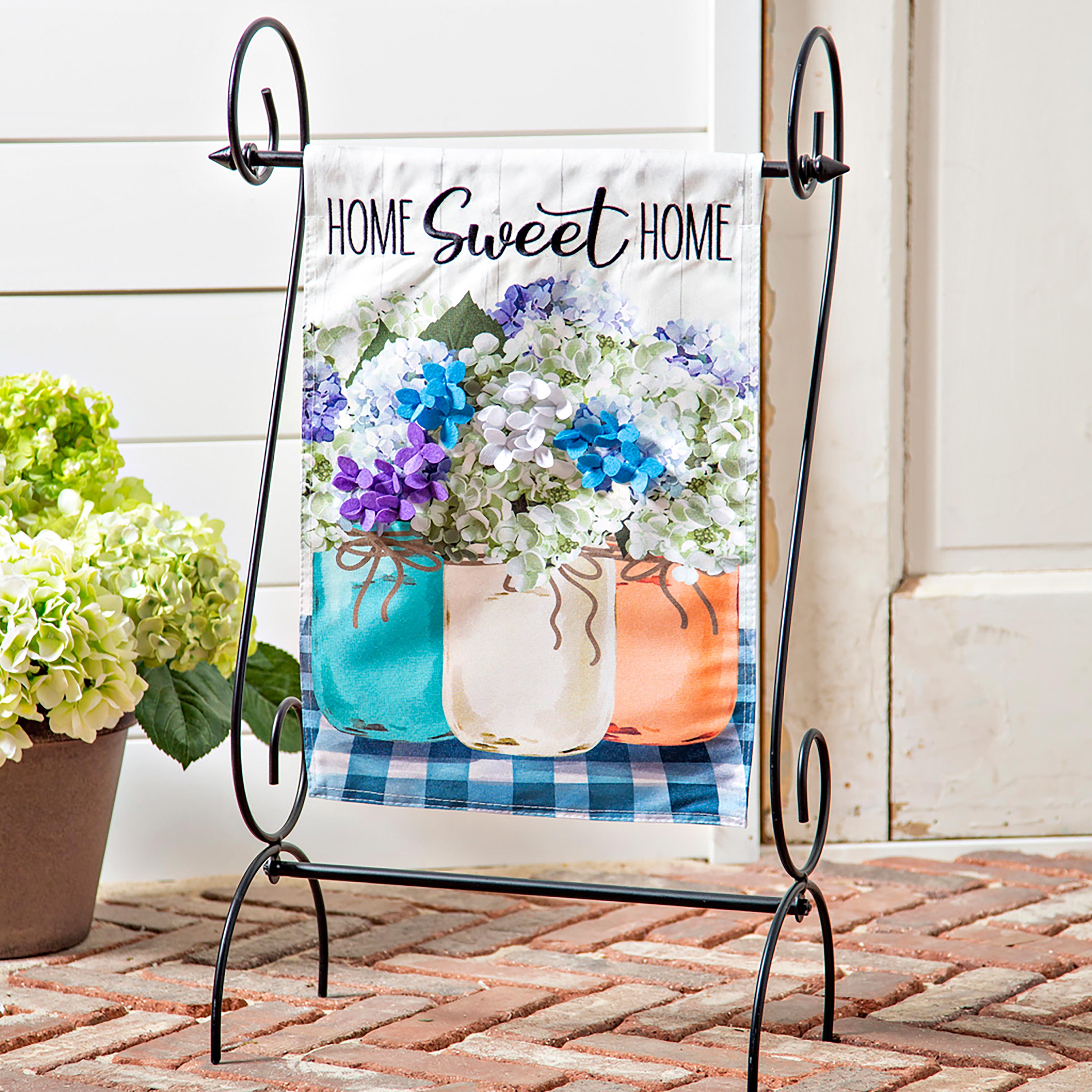 Hydrangea Mason Jars Garden Linen Flag - Sports Collectibles, Sports Memorabilia, Sports Fan Shop, Sports Gifts