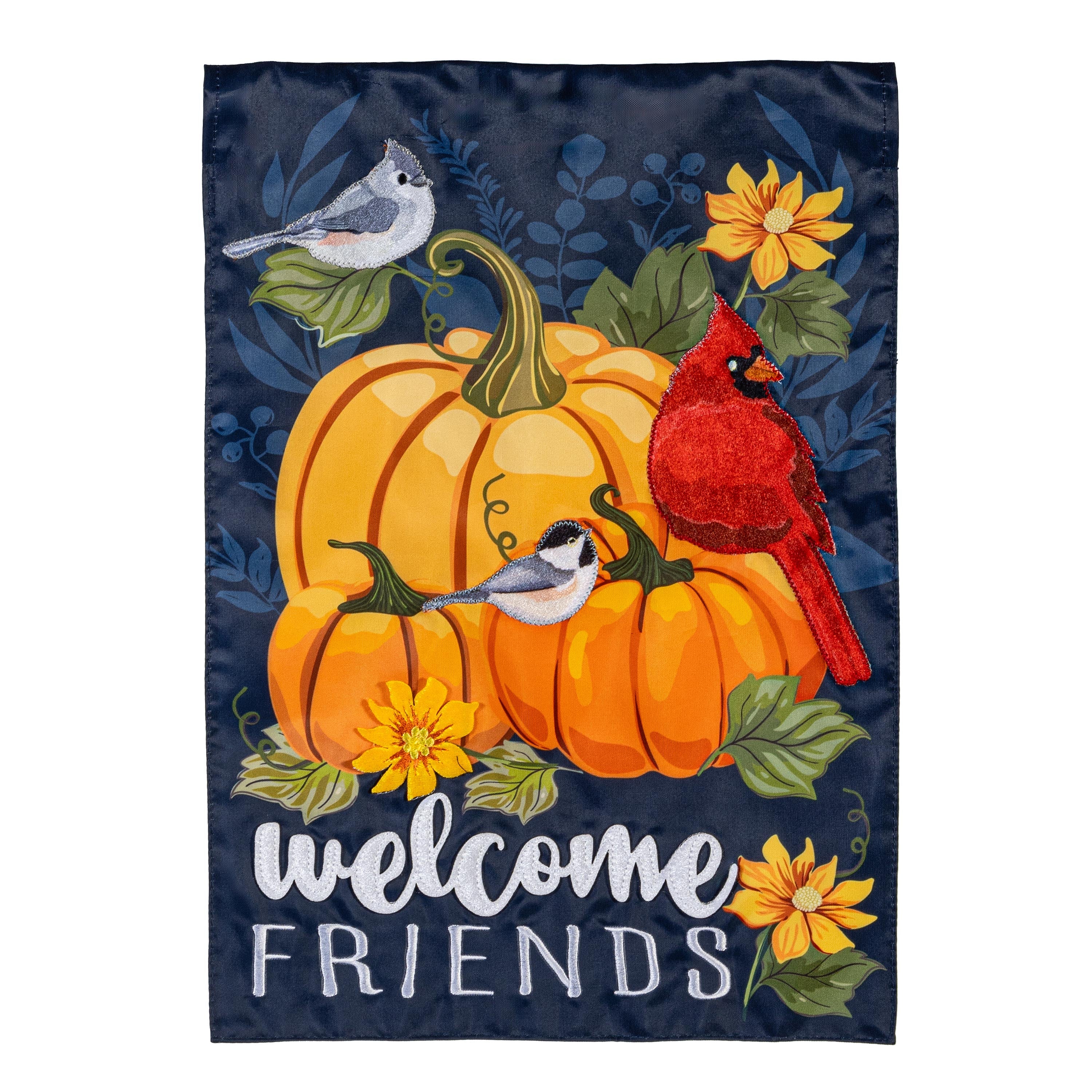 Welcome Friends of Fall Applique Garden Flag - Sports Collectibles, Sports Memorabilia, Sports Fan Shop, Sports Gifts