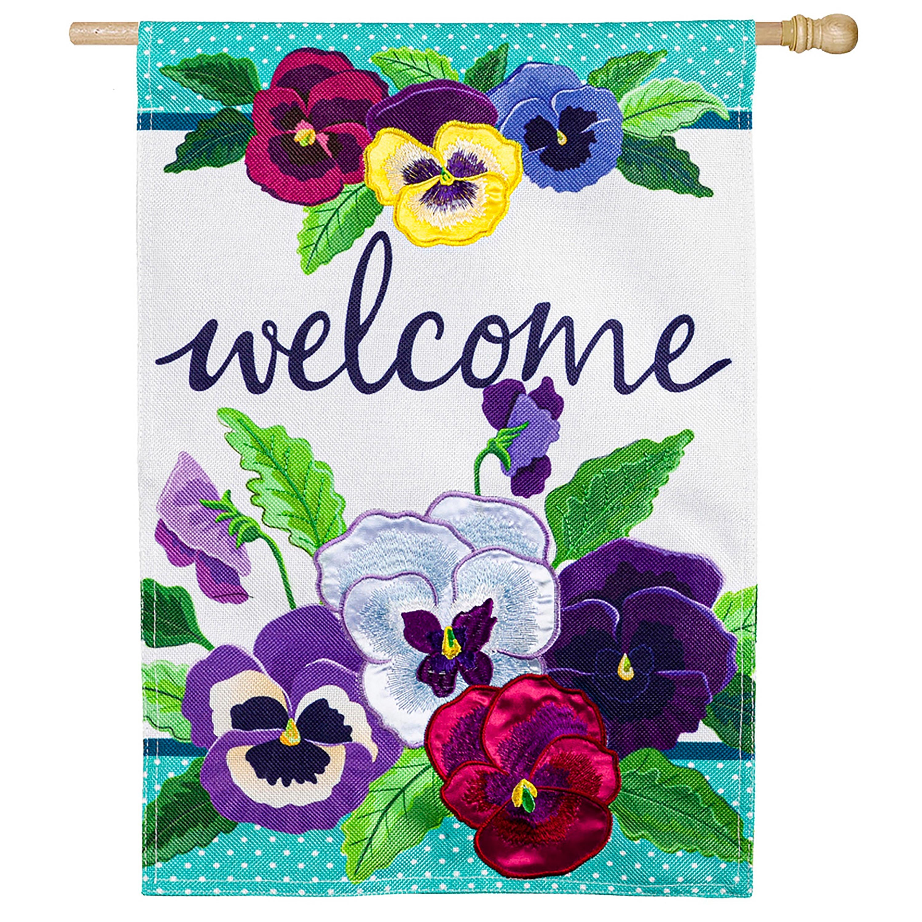 Pansy Garden House Burlap Flag - Sports Collectibles, Sports Memorabilia, Sports Fan Shop, Sports Gifts
