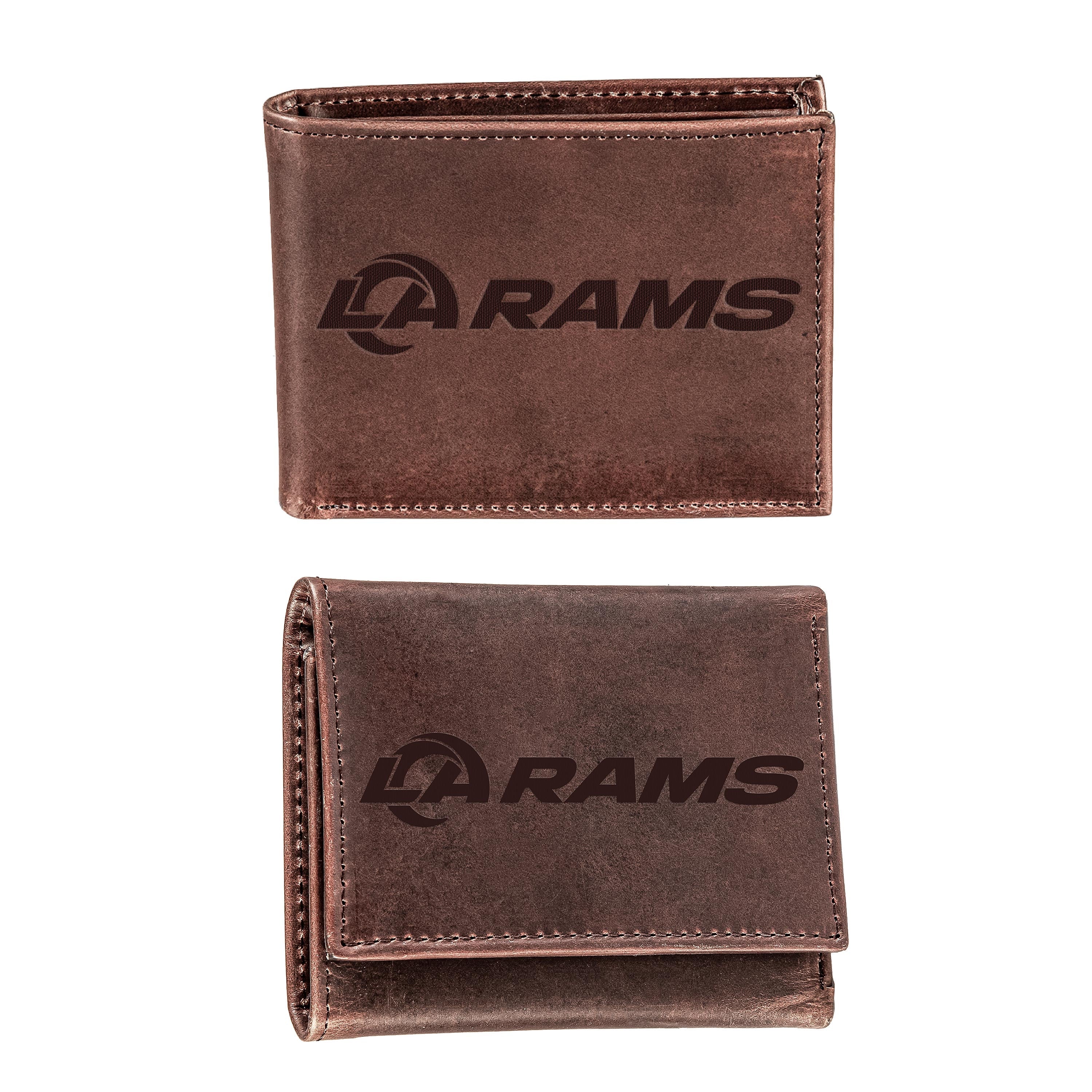 Los Angeles Rams, Bi-Fold and Tri-Fold Wallet Gift Set, Brown - Sports Gifts, Sports Memorabilia, Sports Collectibles, Fan Shop