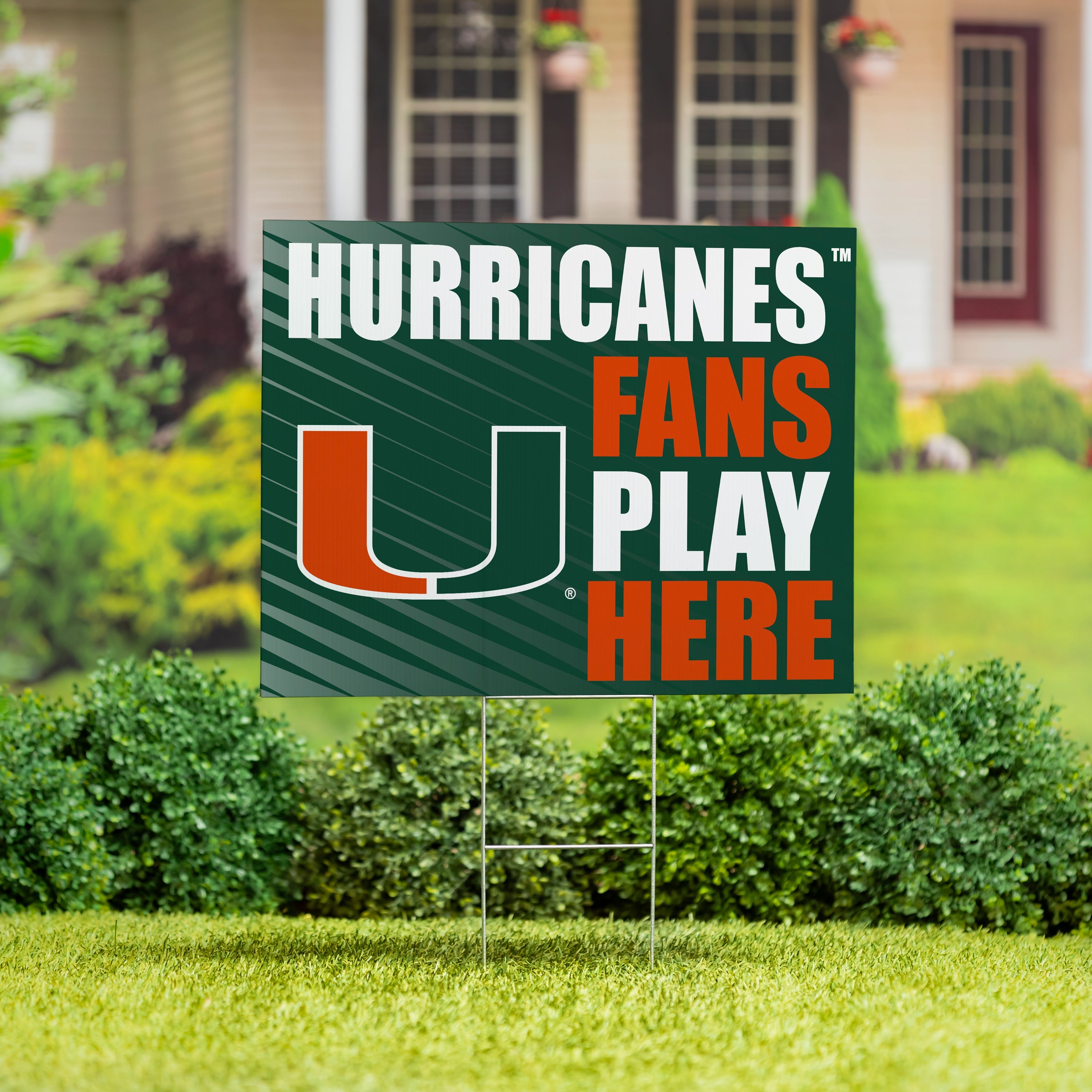 University of Miami Coroplast Yard Sign "Fans Play Here" - Sports Collectibles, Sports Memorabilia, Sports Fan Shop, Sports Gifts