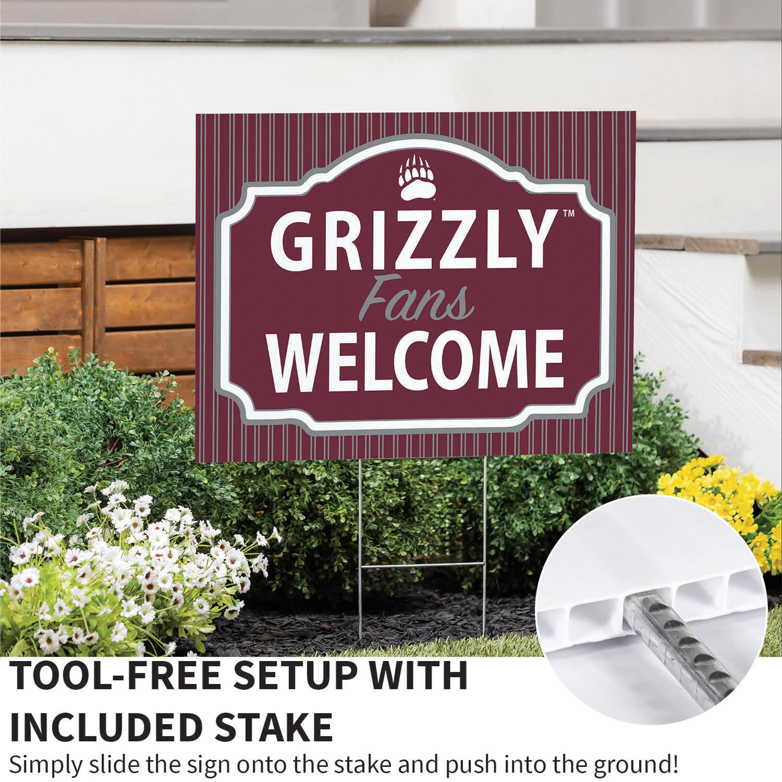 University of Montana Coroplast Yard Sign, "Fans Welcome" - Sports Collectibles, Sports Memorabilia, Sports Fan Shop, Sports Gifts