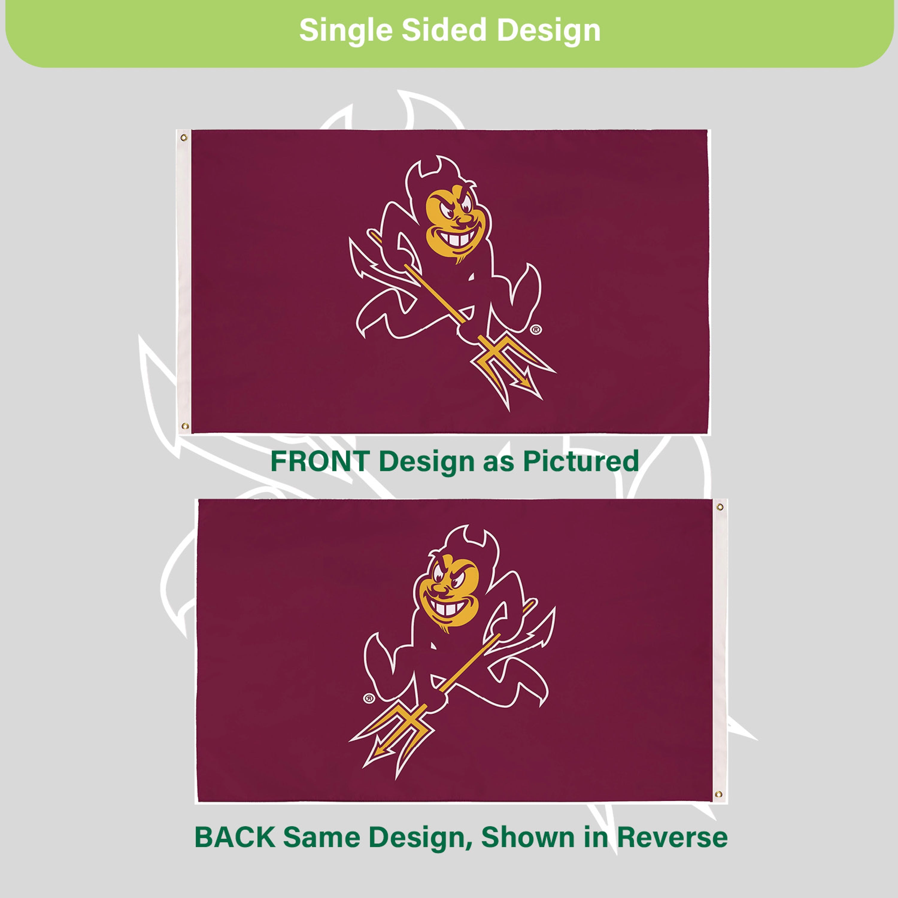 3'x5' Single Sided Flag w/ 2 Grommets, Arizona State University - Sports Gifts, Sports Memorabilia, Sports Collectibles, Fan Shop