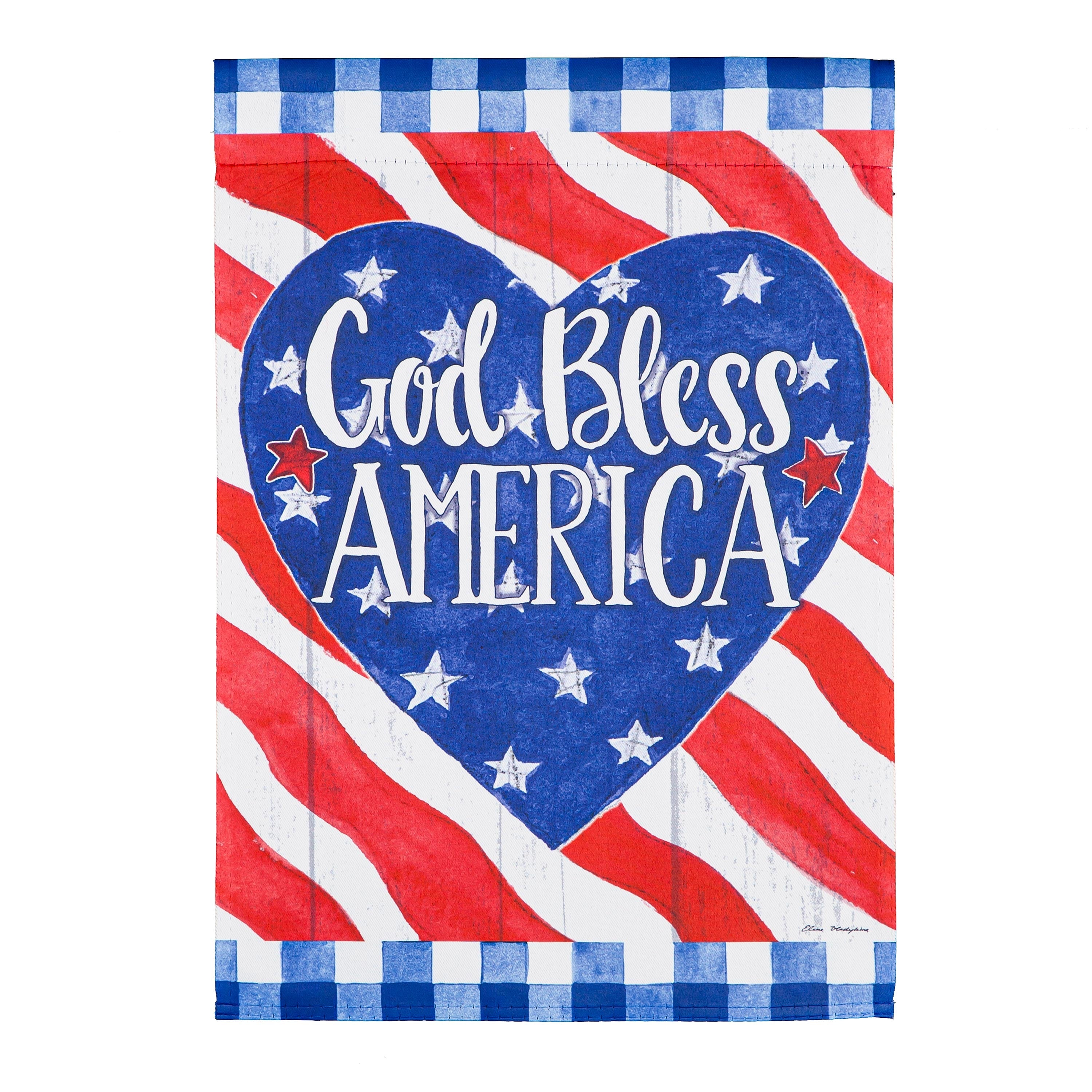 God Bless America Heart Garden Suede Flag - Sports Collectibles, Sports Memorabilia, Sports Fan Shop, Sports Gifts