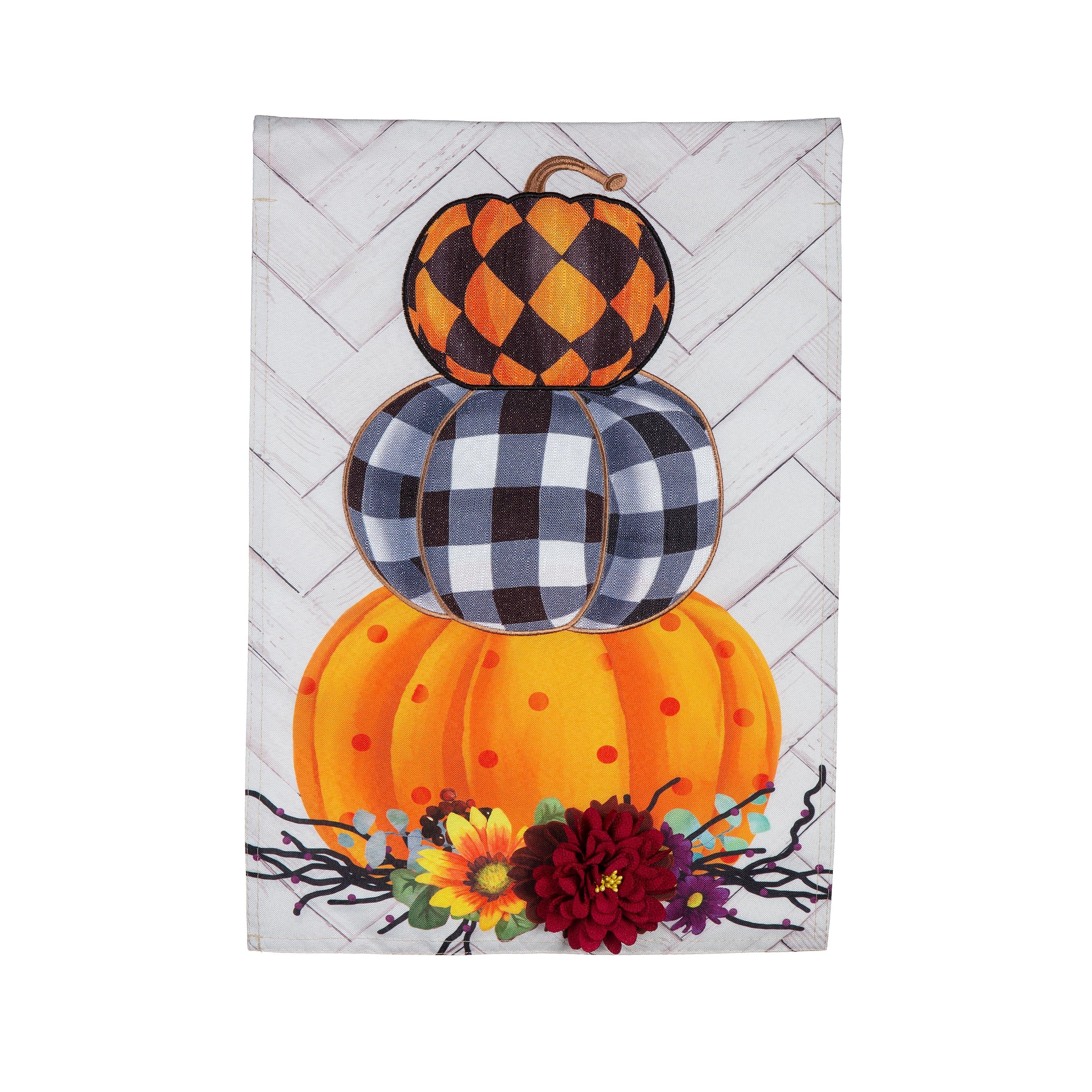Haunted Stacked Pumpkins Garden Linen Flag - Sports Collectibles, Sports Memorabilia, Sports Fan Shop, Sports Gifts