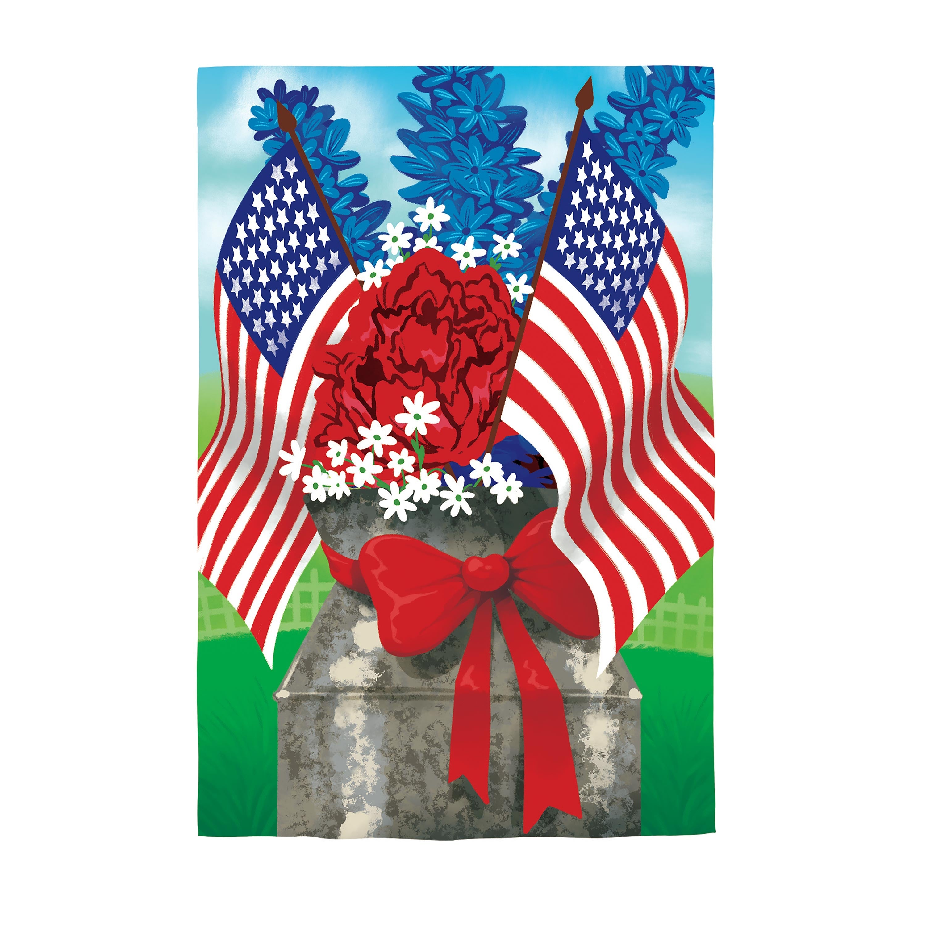 Patriotic Bouquet Applique House Flag - Sports Collectibles, Sports Memorabilia, Sports Fan Shop, Sports Gifts