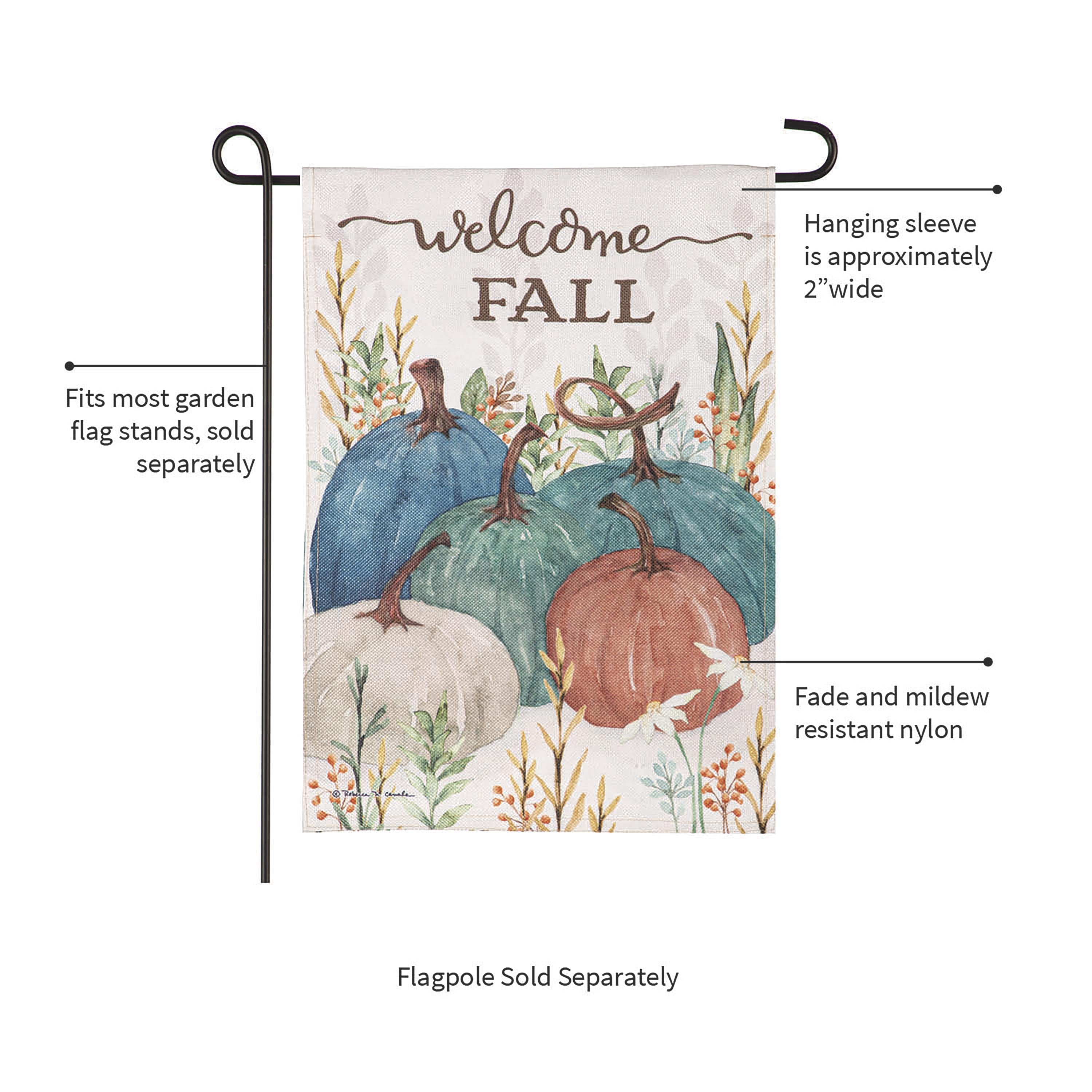 Welcome Fall Pumpkins Burlap Garden Flag - Sports Collectibles, Sports Memorabilia, Sports Fan Shop, Sports Gifts