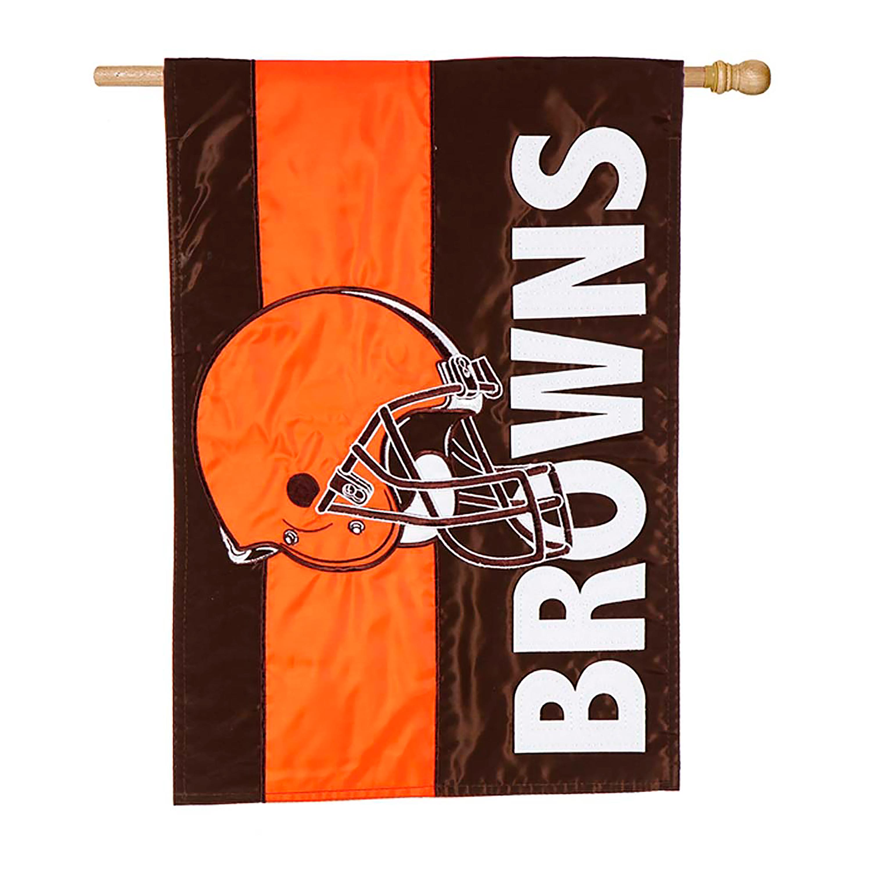 Double-Sided Embellished NFL Team Pride Applique House Flag, Cleveland Browns - Sports Collectibles, Sports Memorabilia, Sports Fan Shop, Sports Gifts