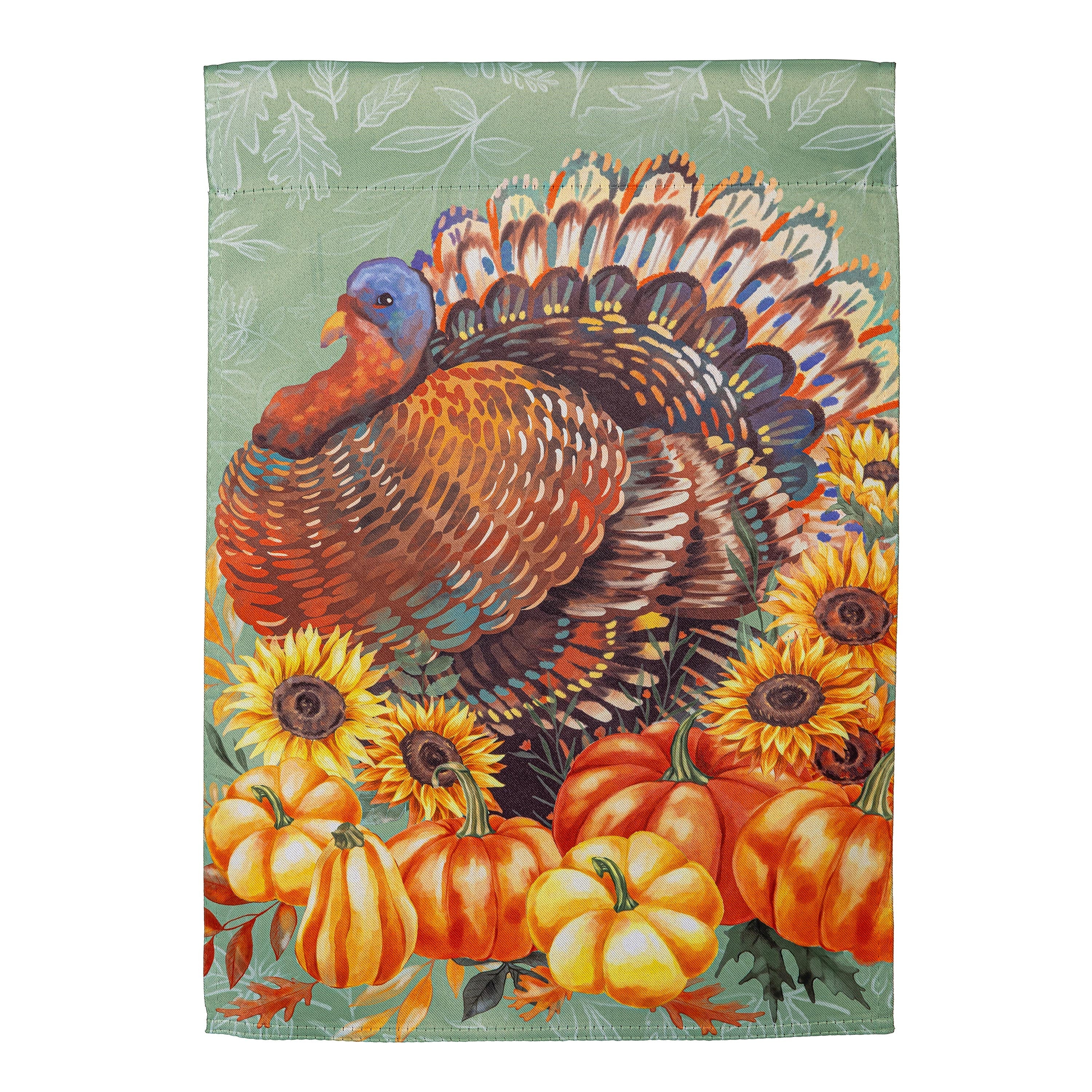 Grateful Gatherings Turkey Suede Garden Flag - Sports Collectibles, Sports Memorabilia, Sports Fan Shop, Sports Gifts