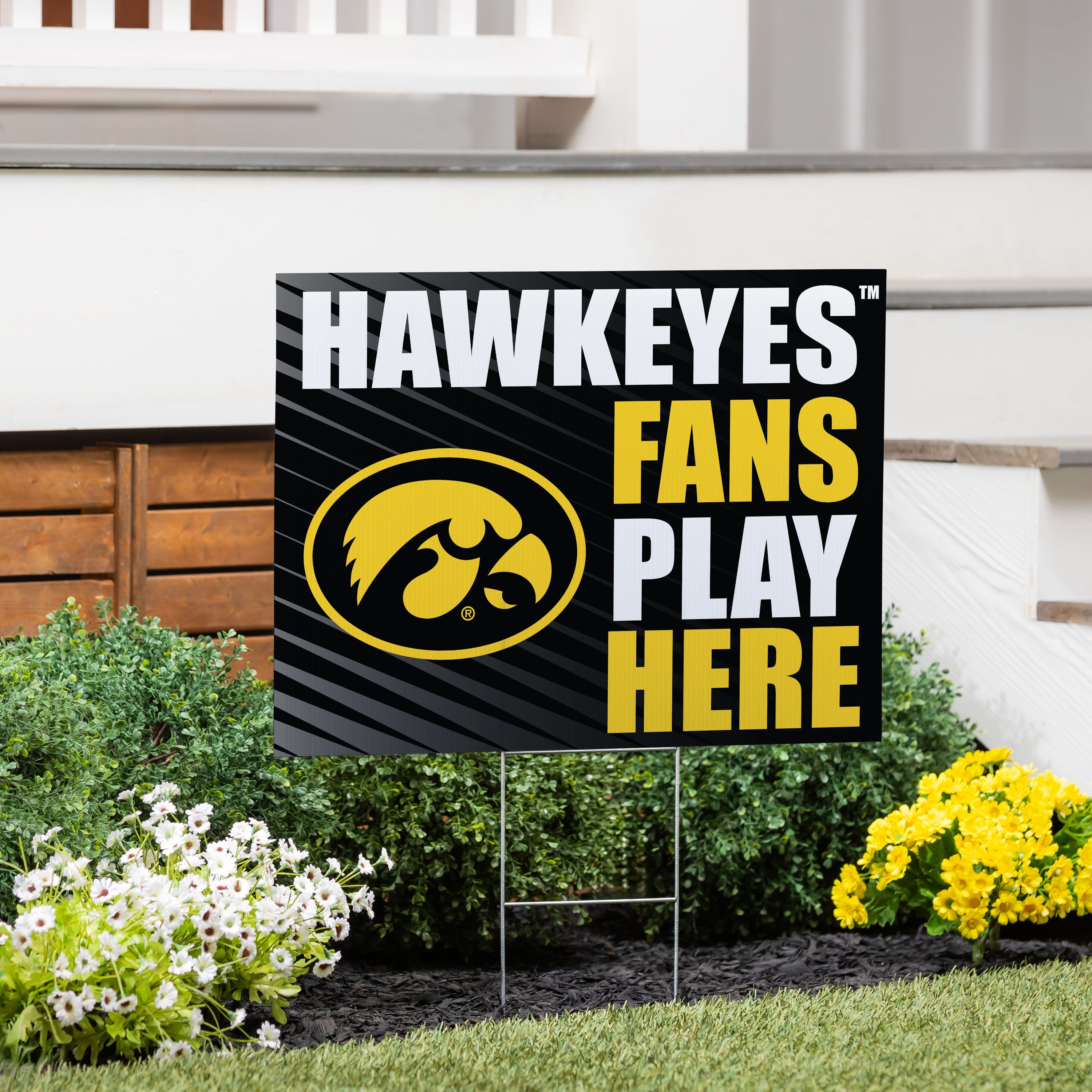 University of Iowa Coroplast Yard Sign "Fans Play Here" - Sports Collectibles, Sports Memorabilia, Sports Fan Shop, Sports Gifts