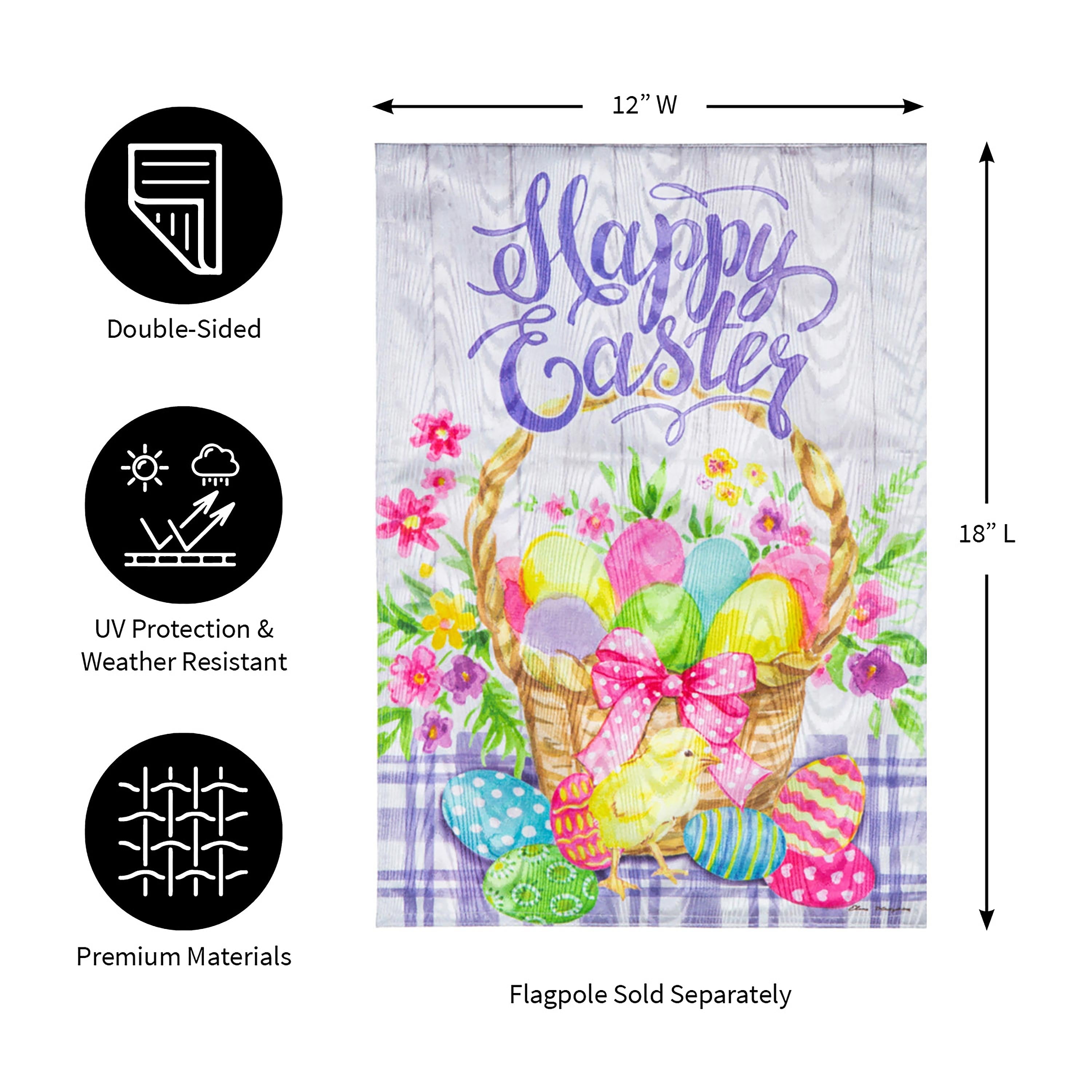 Easter Egg Basket Moire Garden Flag - Sports Collectibles, Sports Memorabilia, Sports Fan Shop, Sports Gifts