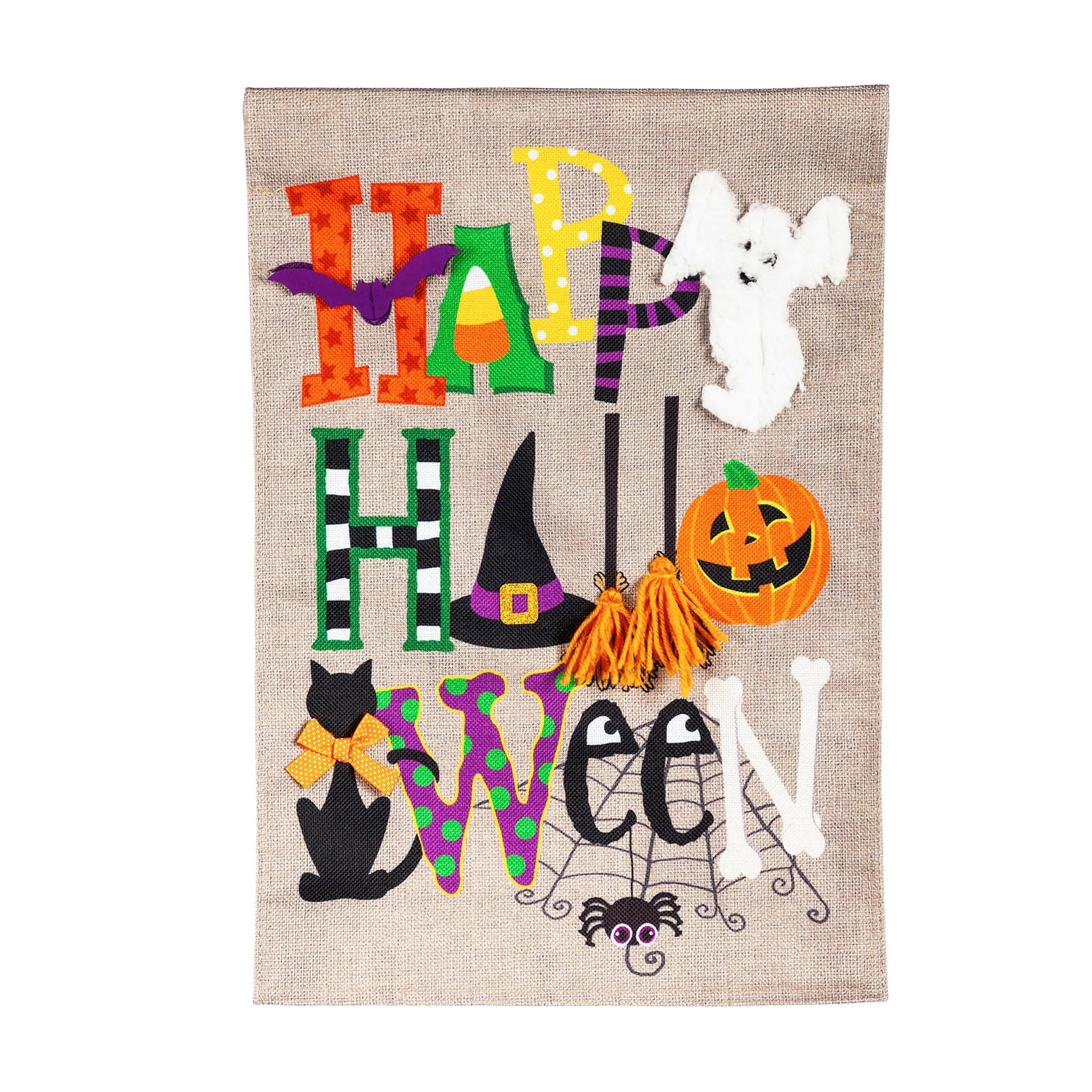 Happy Halloween Garden Burlap Flag - Sports Collectibles, Sports Memorabilia, Sports Fan Shop, Sports Gifts