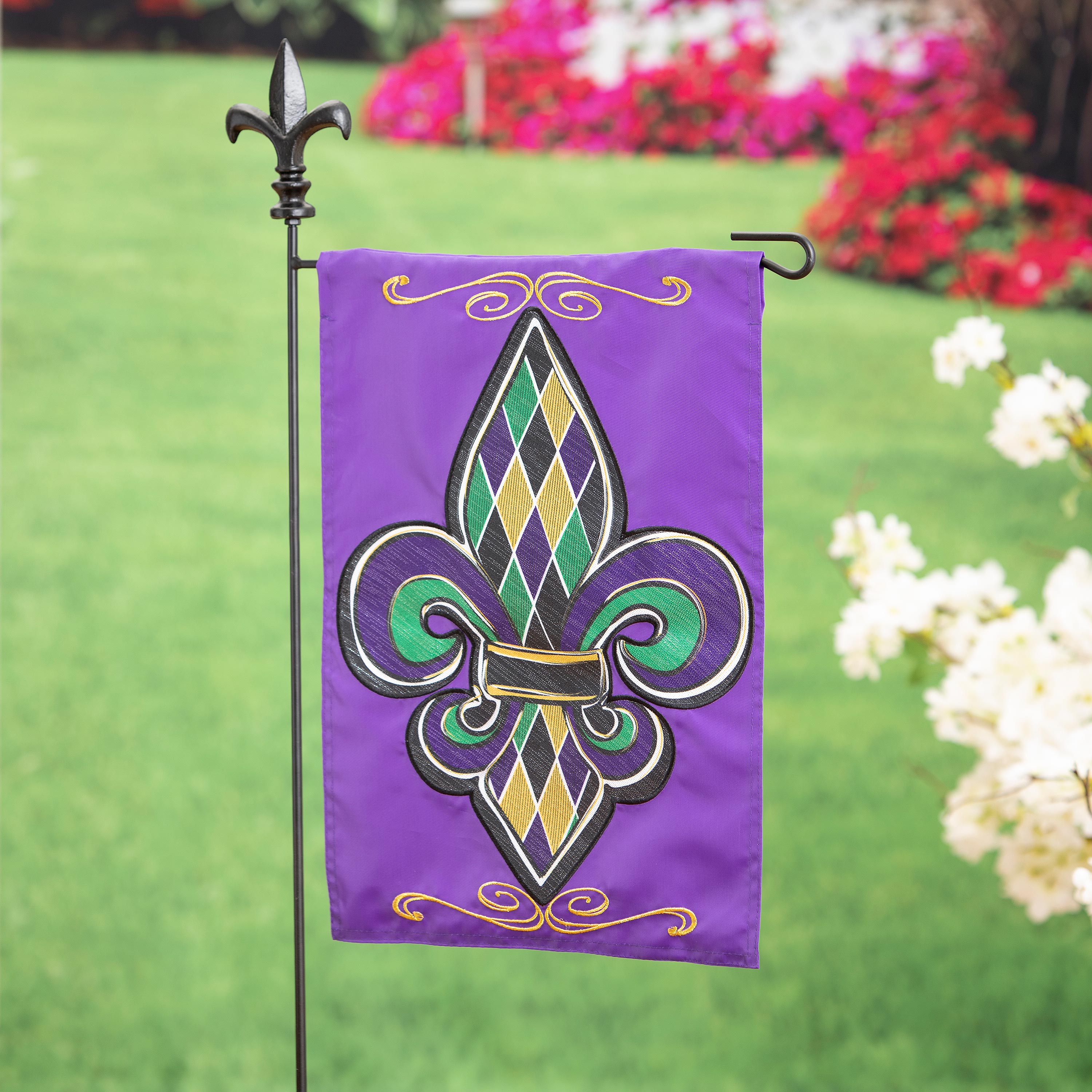 Fleur de Lis Applique Garden Flag - Sports Collectibles, Sports Memorabilia, Sports Fan Shop, Sports Gifts