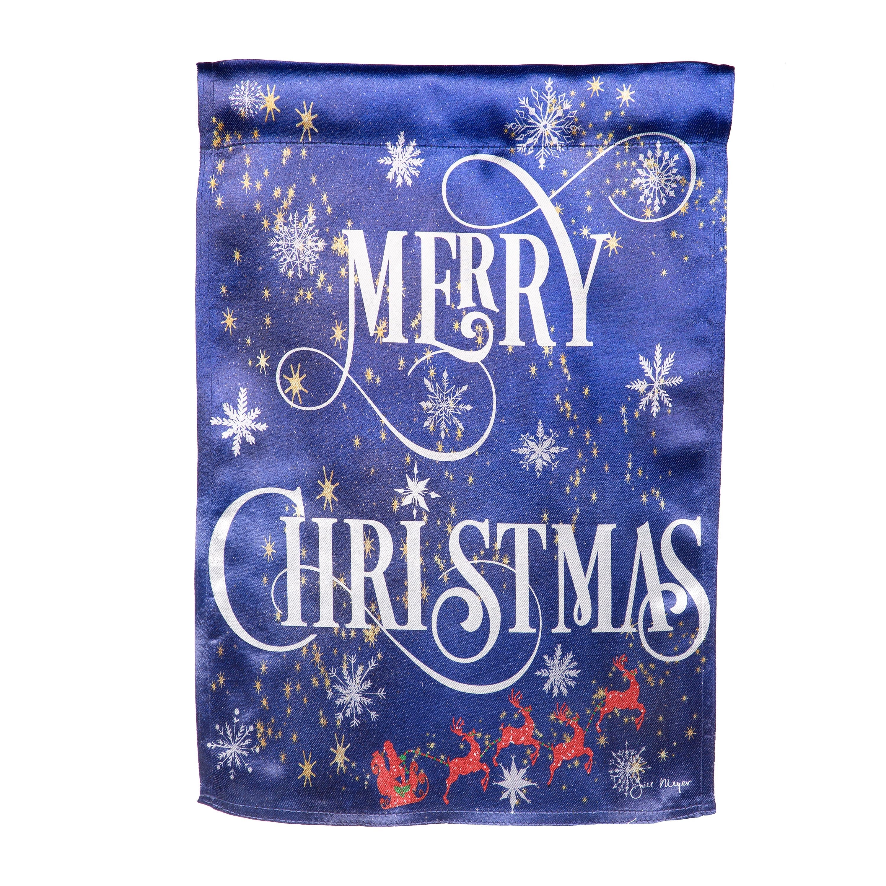 Merry Christmas Snowflake Lustre Garden Flag - Sports Gifts, Sports Memorabilia, Sports Collectibles, Fan Shop