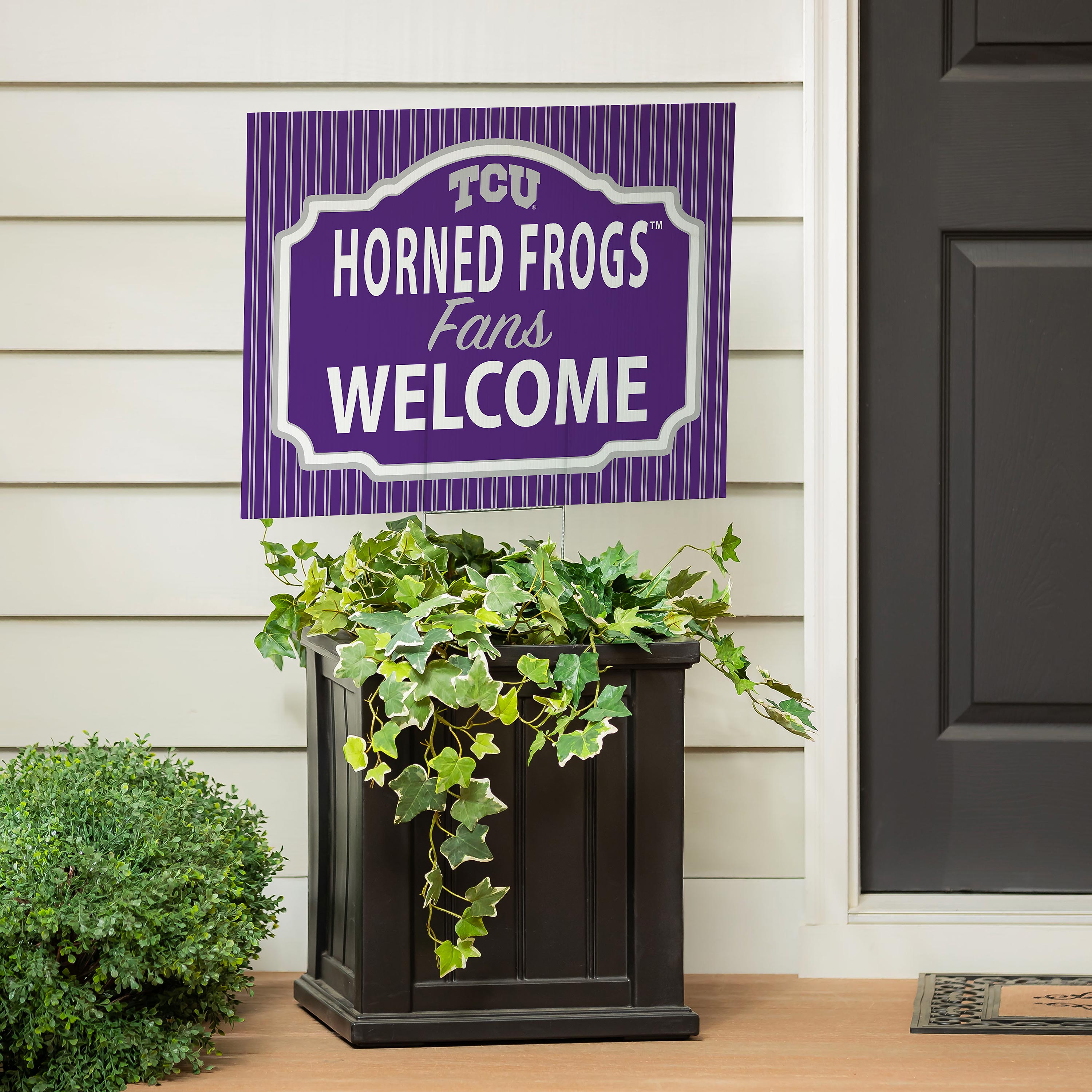 Texas Christian University Coroplast Yard Sign, "Fans Welcome" - Sports Collectibles, Sports Memorabilia, Sports Fan Shop, Sports Gifts
