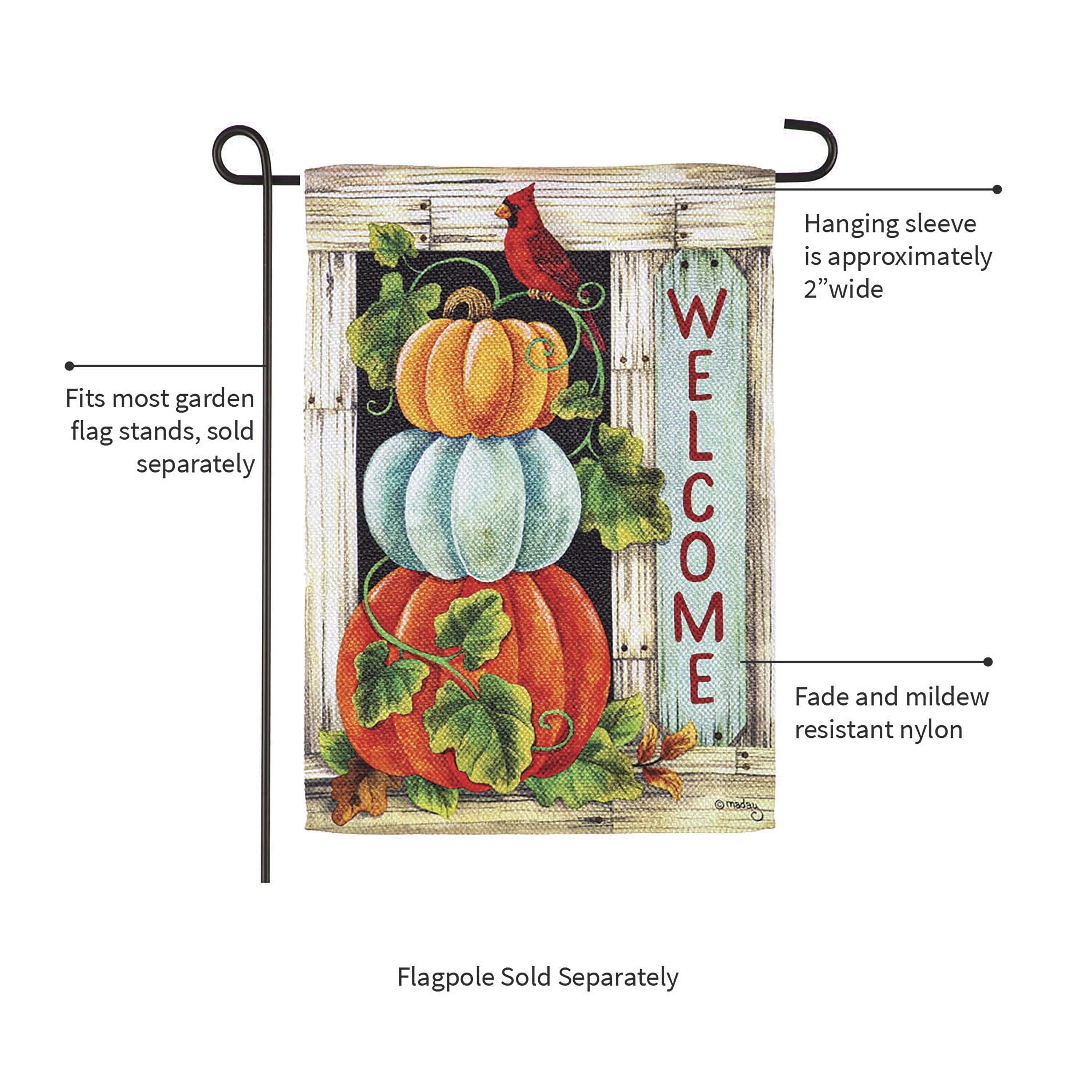 Pumpkin Stack Garden Textured Suede Flag - Sports Collectibles, Sports Memorabilia, Sports Fan Shop, Sports Gifts