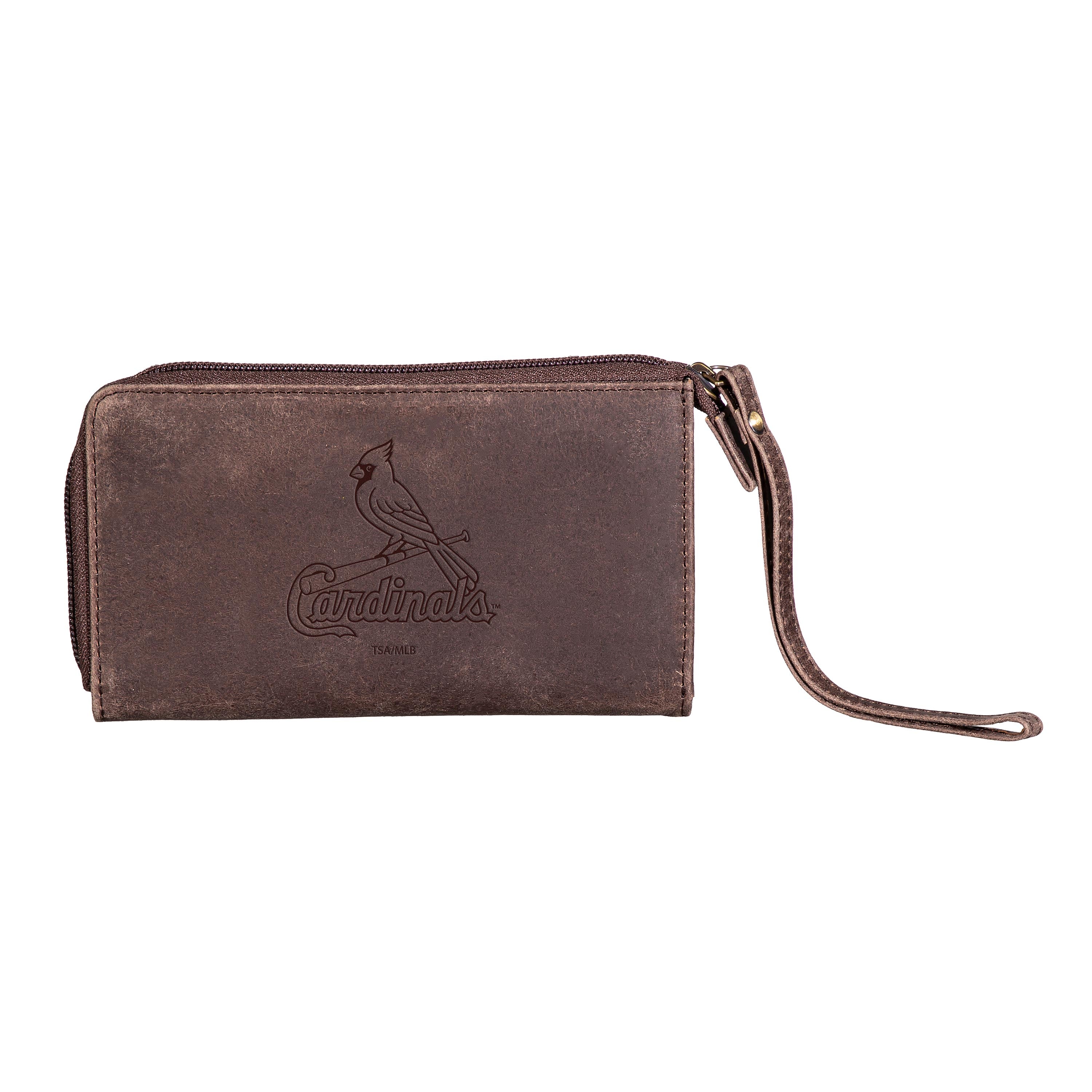 St Louis Cardinals Wristlet Wallet Brown - Sports Gifts, Sports Memorabilia, Sports Collectibles, Fan Shop