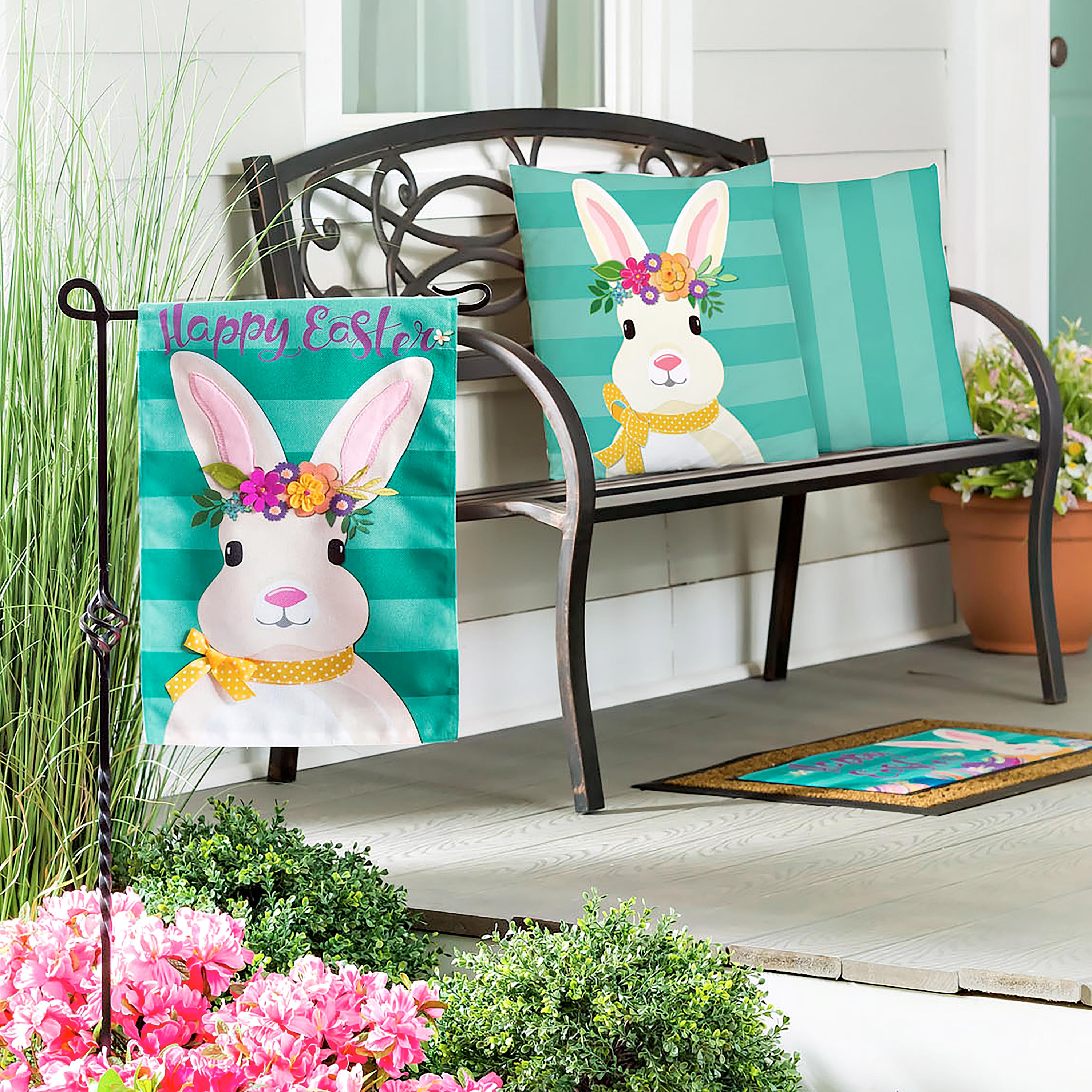 Easter Bunny Garden Burlap Flag - Sports Collectibles, Sports Memorabilia, Sports Fan Shop, Sports Gifts