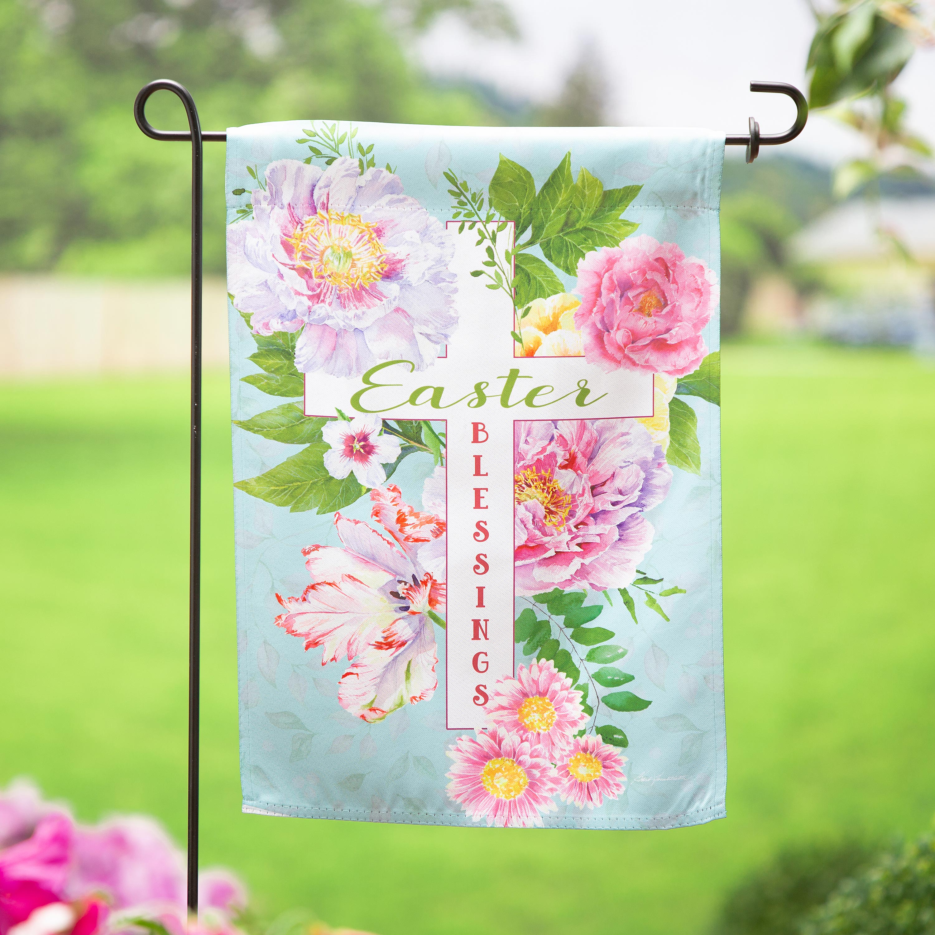 Easter Blessings Suede Garden Flag - Sports Collectibles, Sports Memorabilia, Sports Fan Shop, Sports Gifts