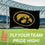 University of Iowa Single Sided Estate Flag with 2 Grommets, 3'x5' - Sports Gifts, Sports Memorabilia, Sports Collectibles, Fan Shop