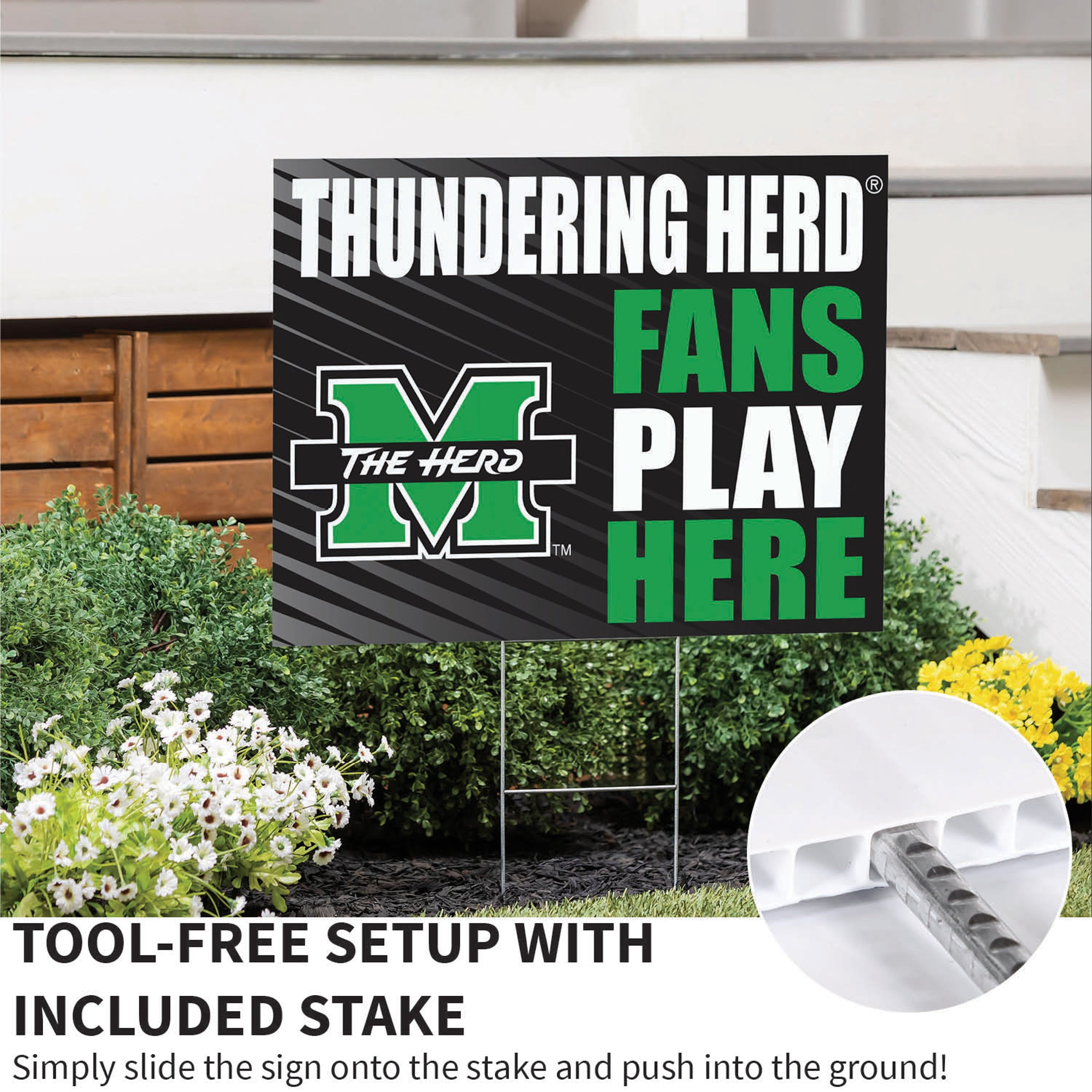Marshall University Coroplast Yard Sign "Fans Play Here" - Sports Collectibles, Sports Memorabilia, Sports Fan Shop, Sports Gifts