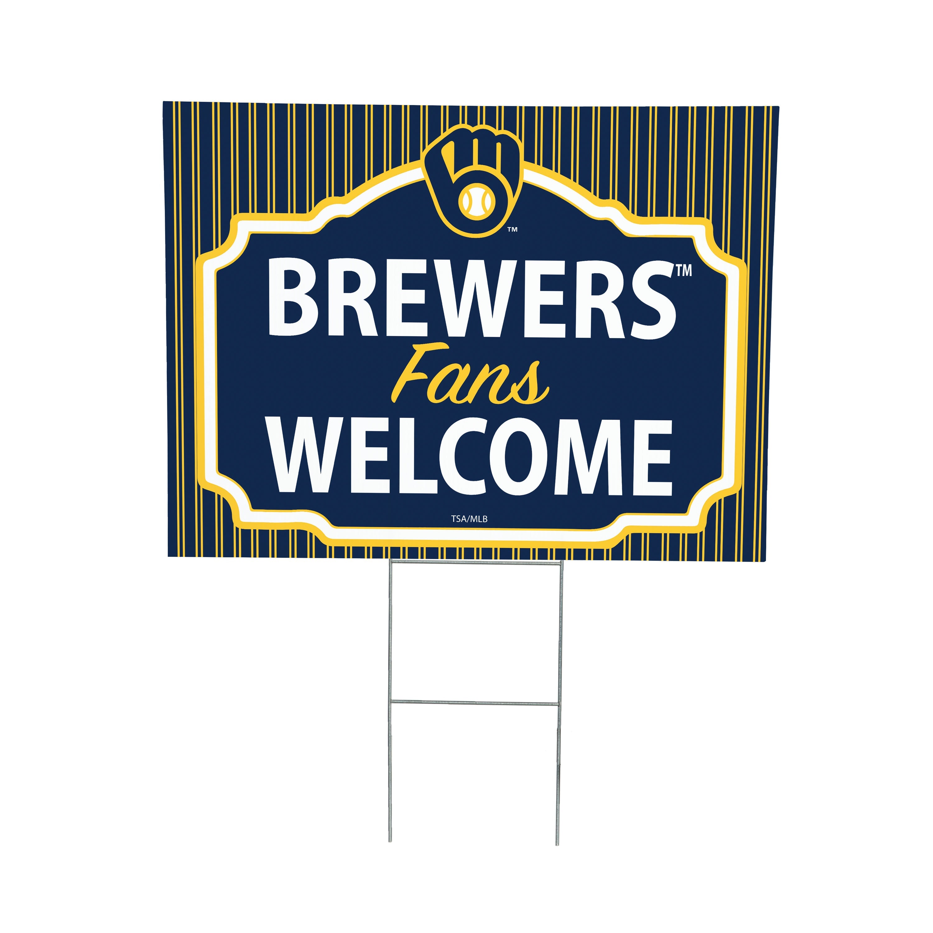Milwaukee Brewers Coroplast Yard Sign, "Fans Welcome" - Sports Collectibles, Sports Memorabilia, Sports Fan Shop, Sports Gifts