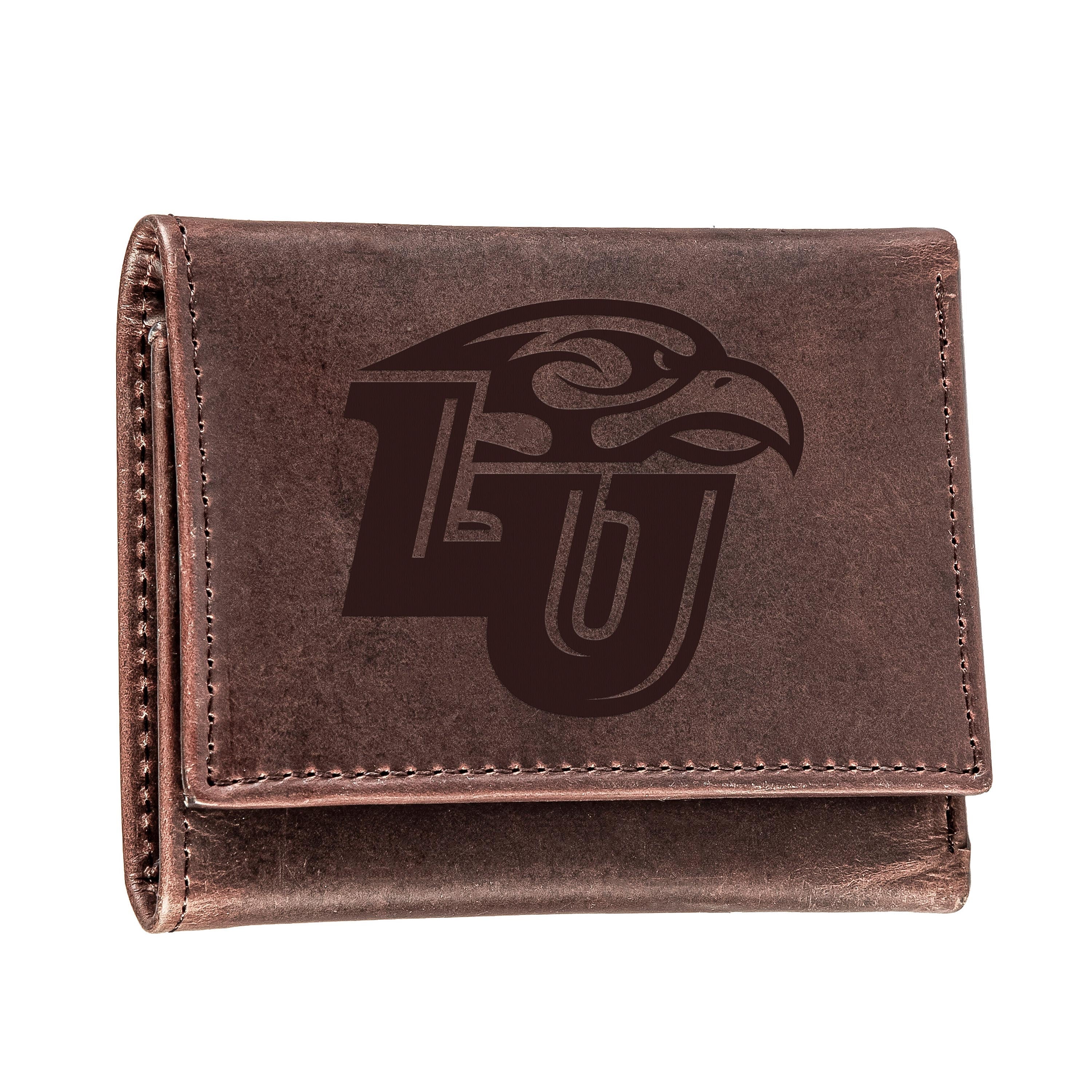Liberty University, Tri-Fold Wallet, Brown, CH, 100% Genuine Leather - Sports Collectibles, Sports Memorabilia, Sports Fan Shop, Sports Gifts