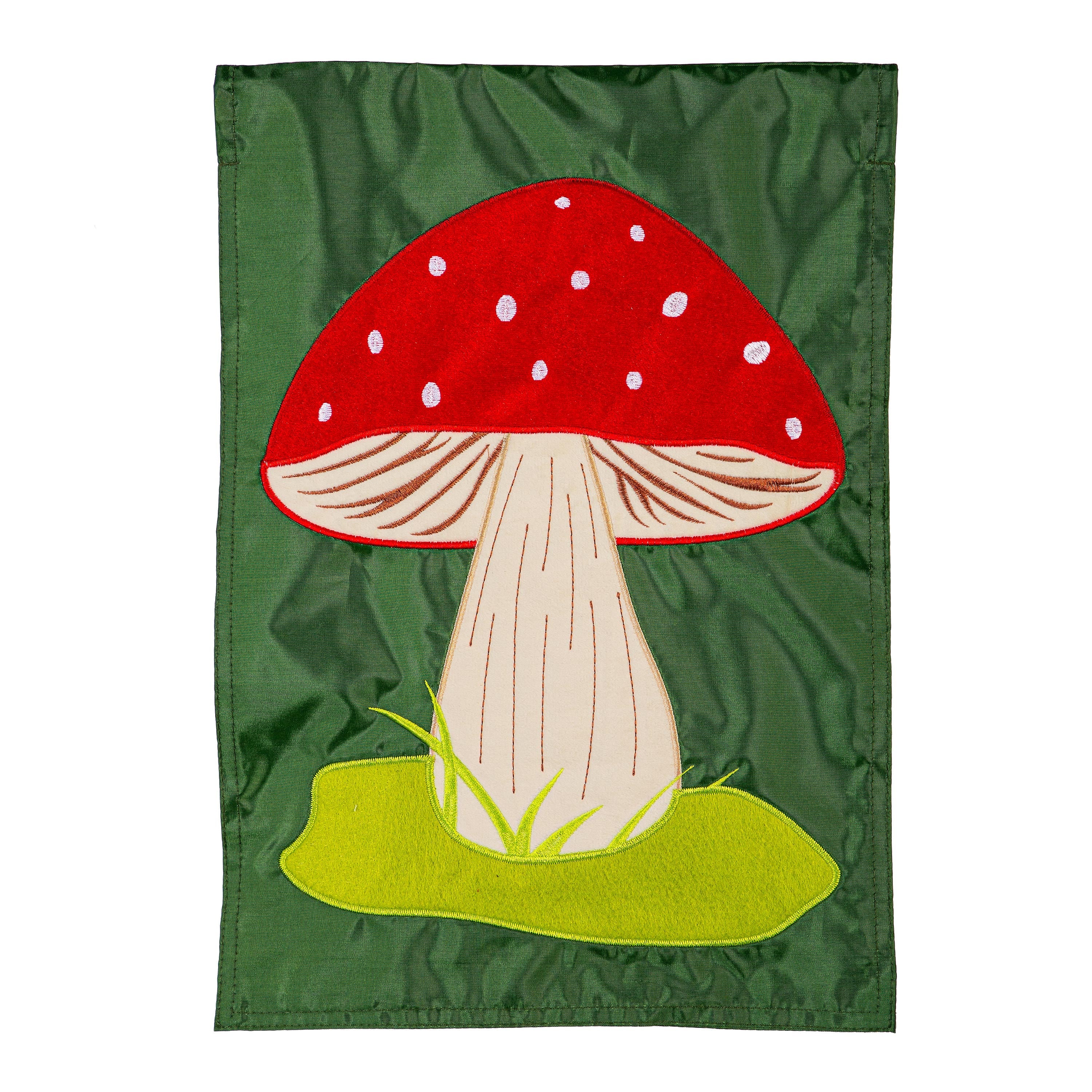 Mushroom Basic Applique Garden Flag - Sports Collectibles, Sports Memorabilia, Sports Fan Shop, Sports Gifts