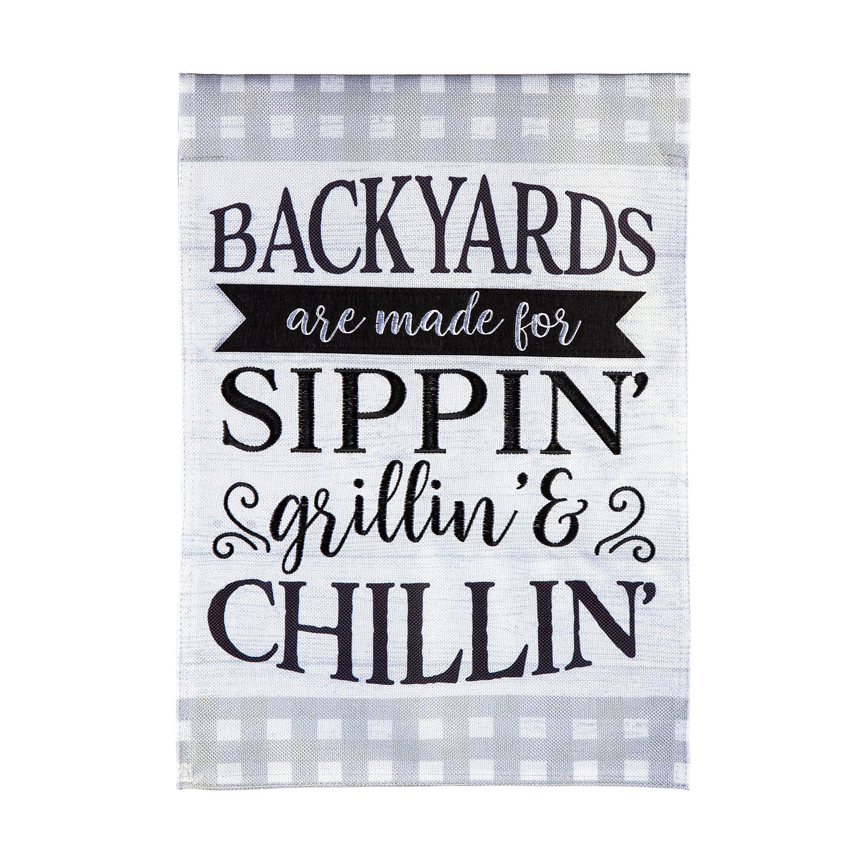 Sippin, Grillin, Chillin Garden Burlap Flag - Sports Collectibles, Sports Memorabilia, Sports Fan Shop, Sports Gifts