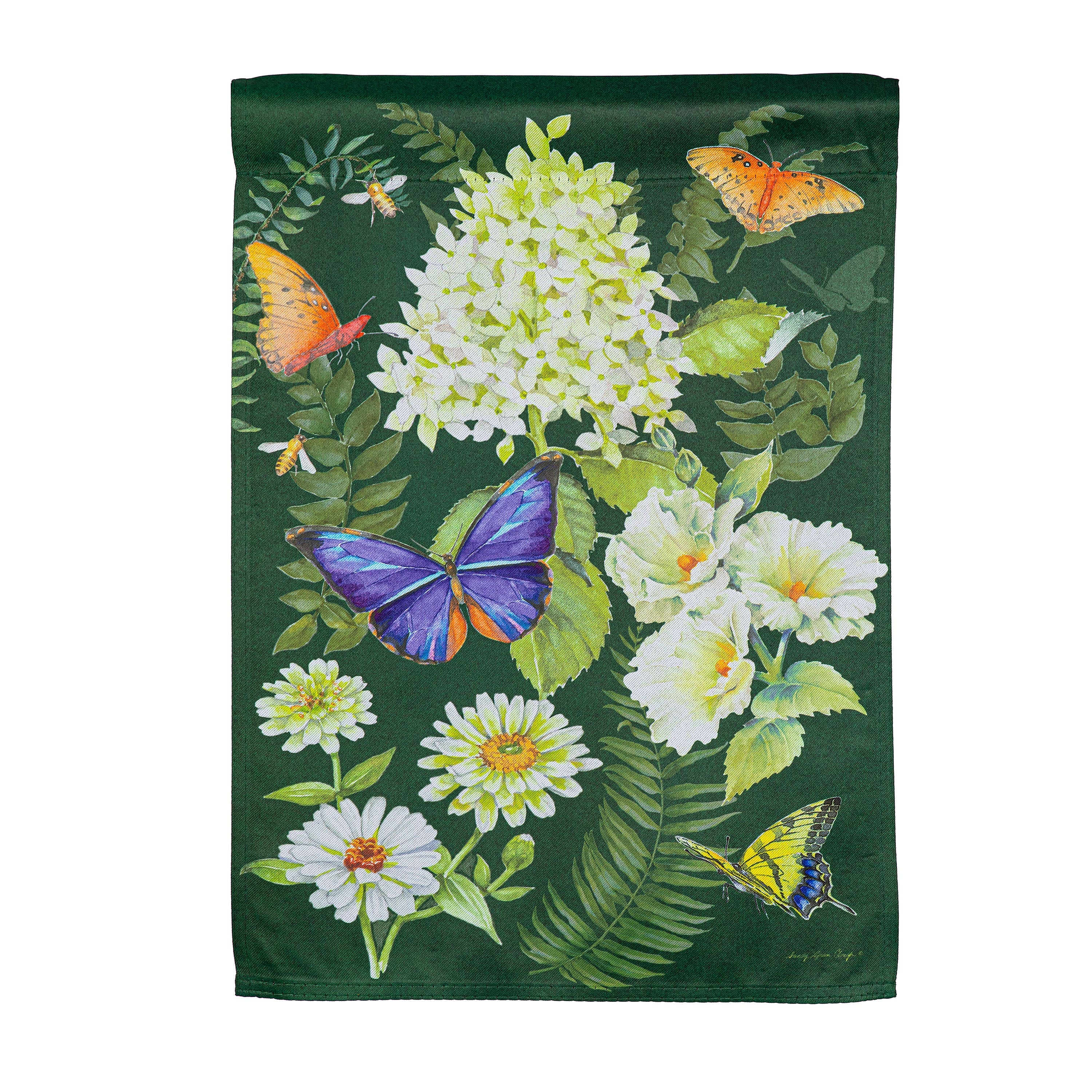 Flutters and Flowers Suede Garden Flag - Sports Collectibles, Sports Memorabilia, Sports Fan Shop, Sports Gifts