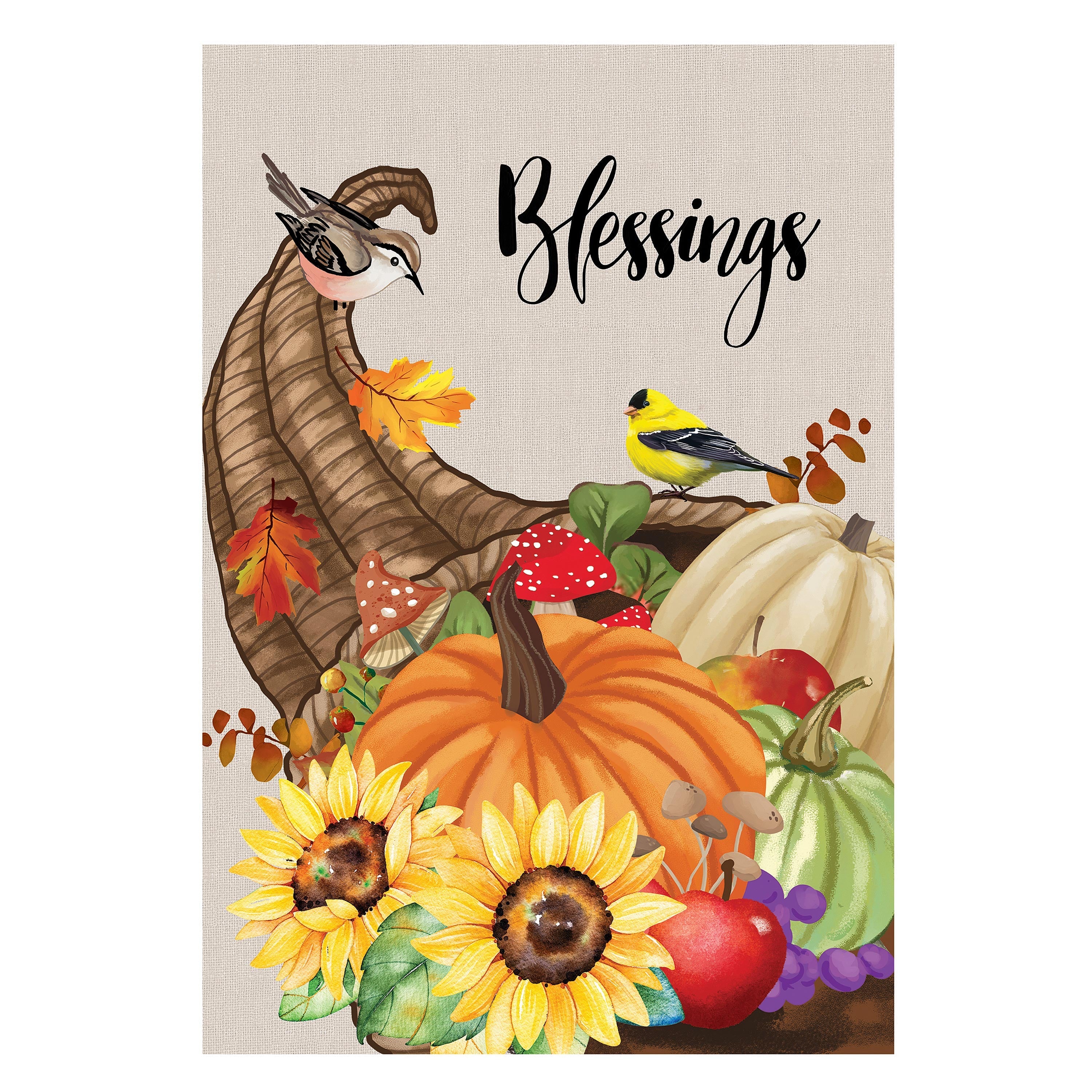 Grateful Cornucopia Suede House  Flag - Sports Gifts, Sports Memorabilia, Sports Collectibles, Fan Shop