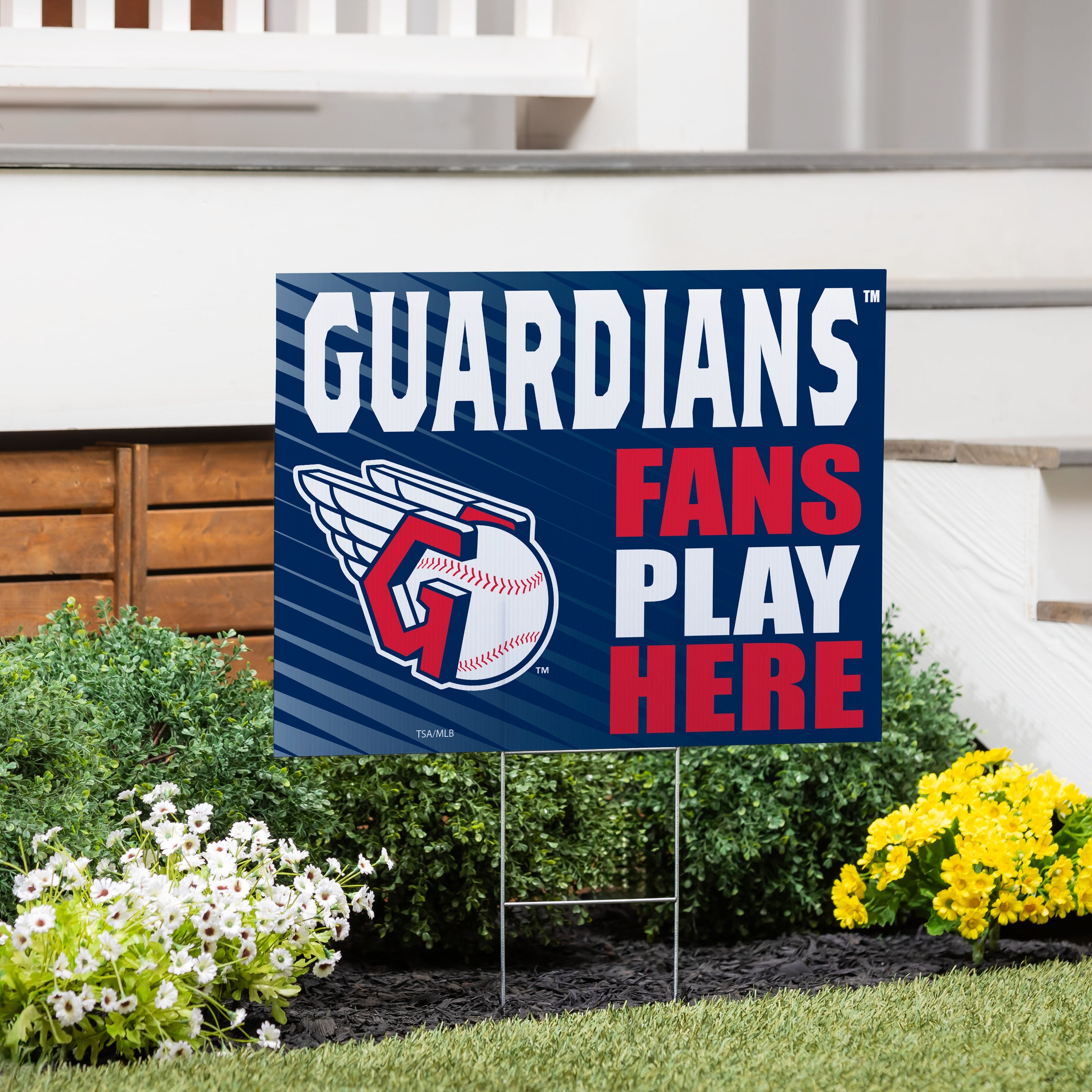 Cleveland Guardians Coroplast Yard Sign "Fans Play Here"