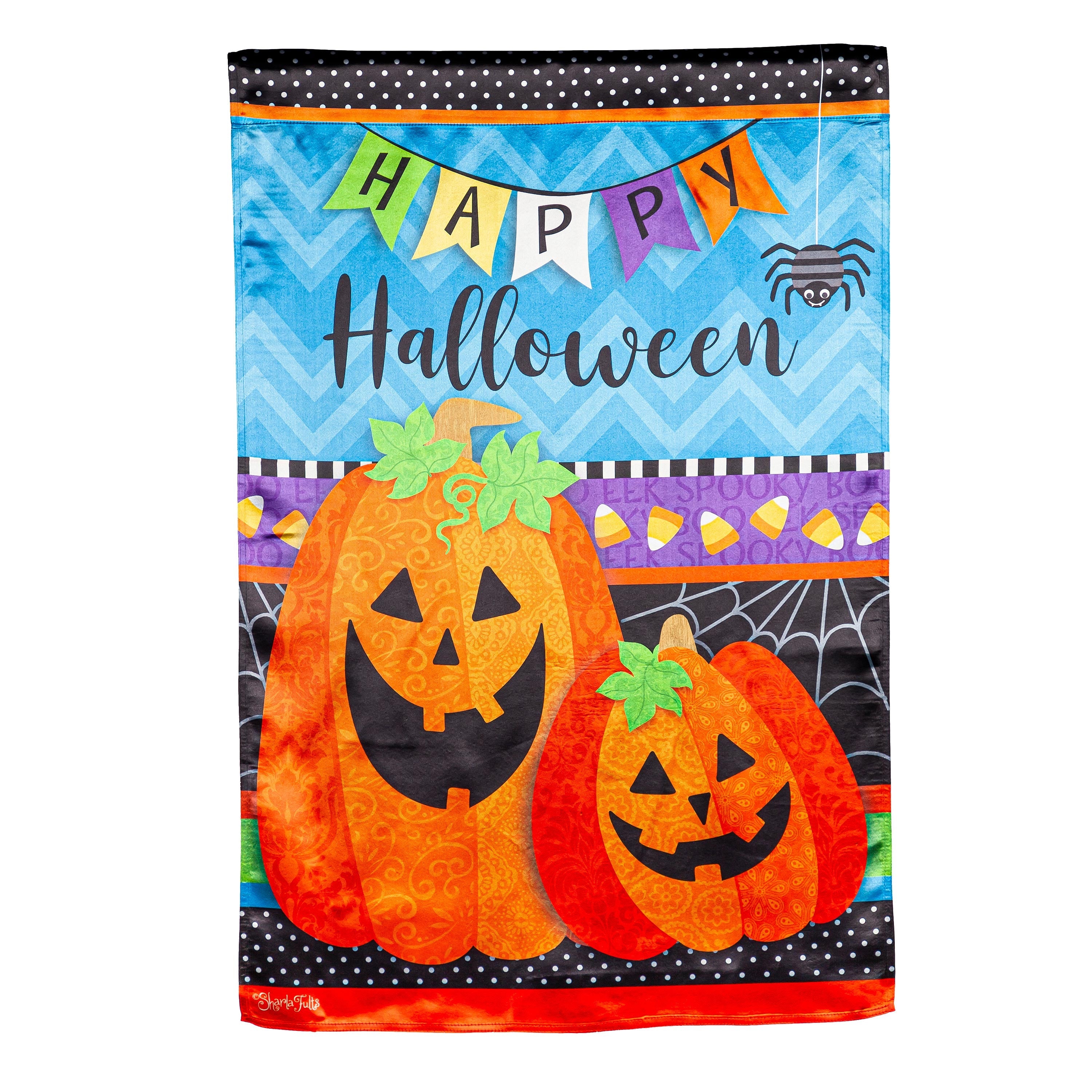 Halloween Greetings House Lustre Flag - Sports Collectibles, Sports Memorabilia, Sports Fan Shop, Sports Gifts